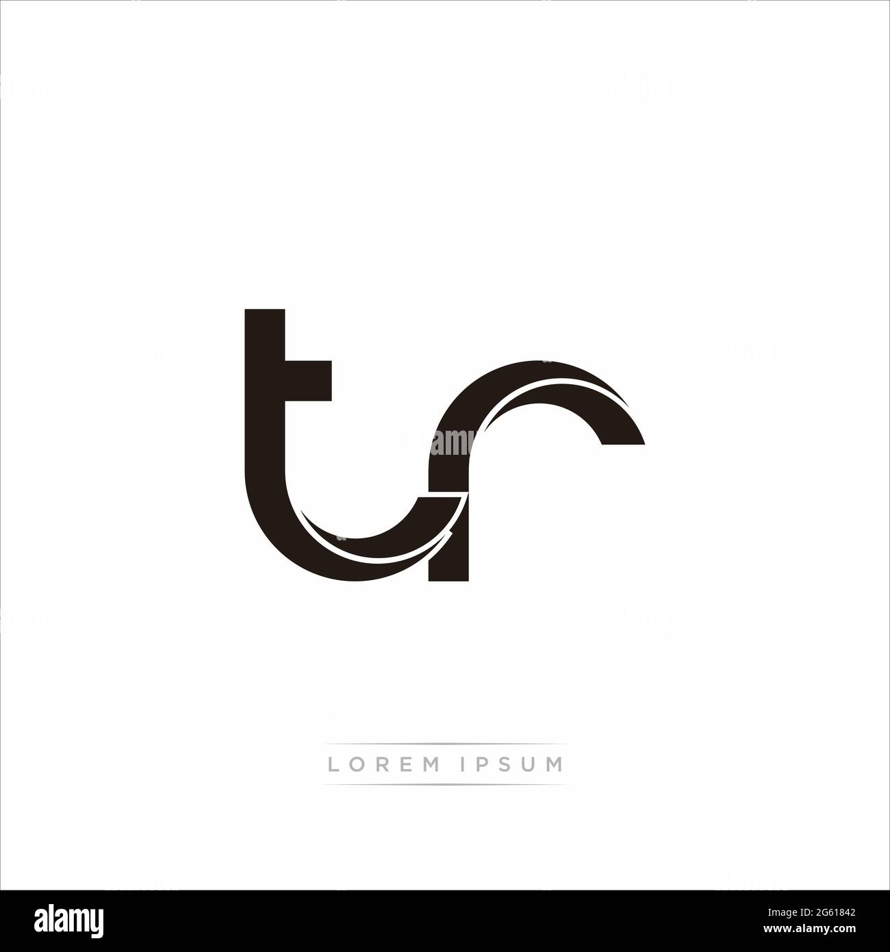 Initial Letter Split Lowercase Modern Monogram linked outline rounded logo isolated on white background Stock Vector
