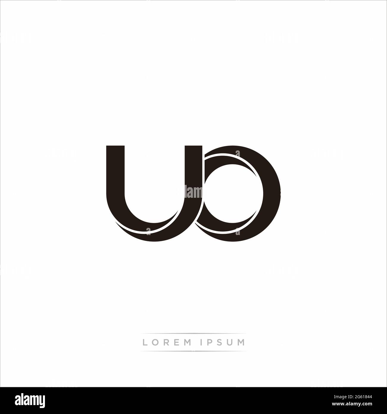 Initial Letter Split Lowercase Modern Monogram linked outline rounded logo isolated on white background Stock Vector