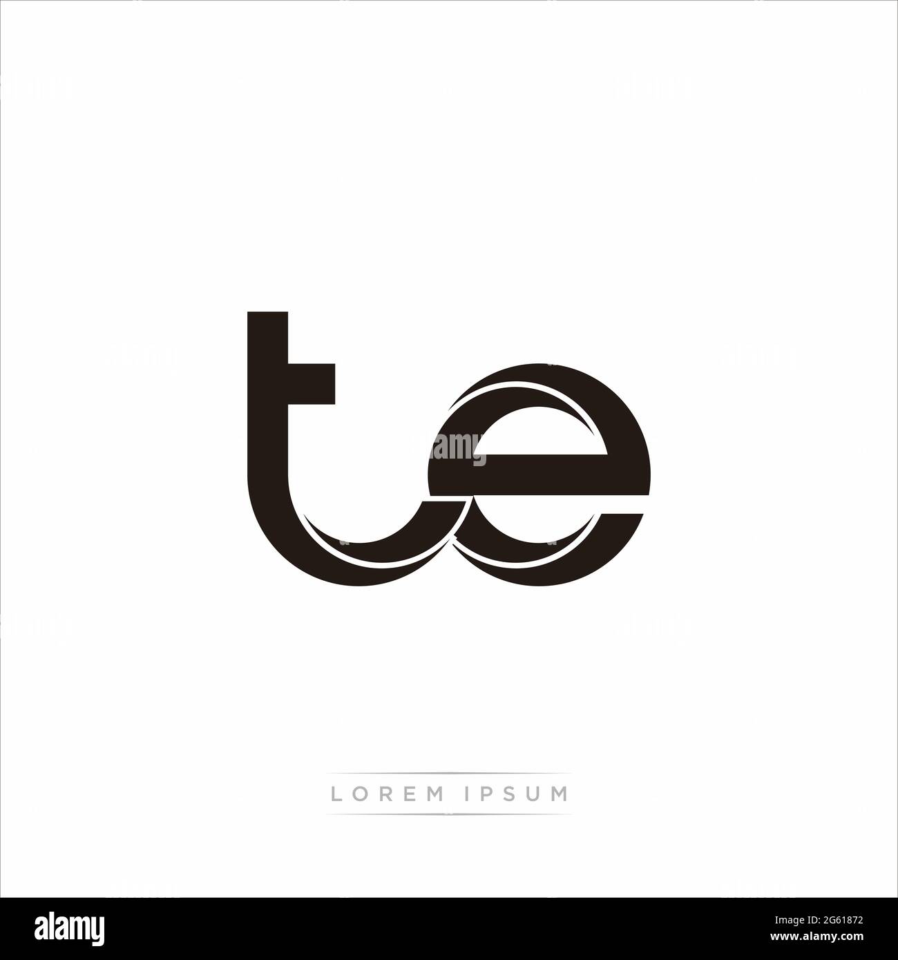 Initial Letter Split Lowercase Modern Monogram linked outline rounded logo isolated on white background Stock Vector