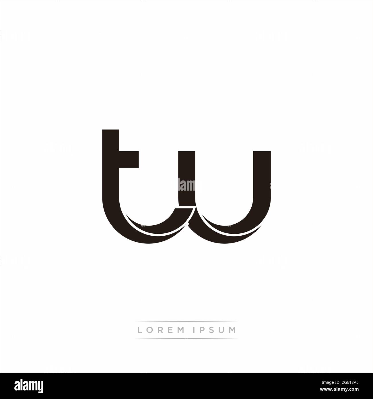 Initial Letter Split Lowercase Modern Monogram linked outline rounded logo isolated on white background Stock Vector