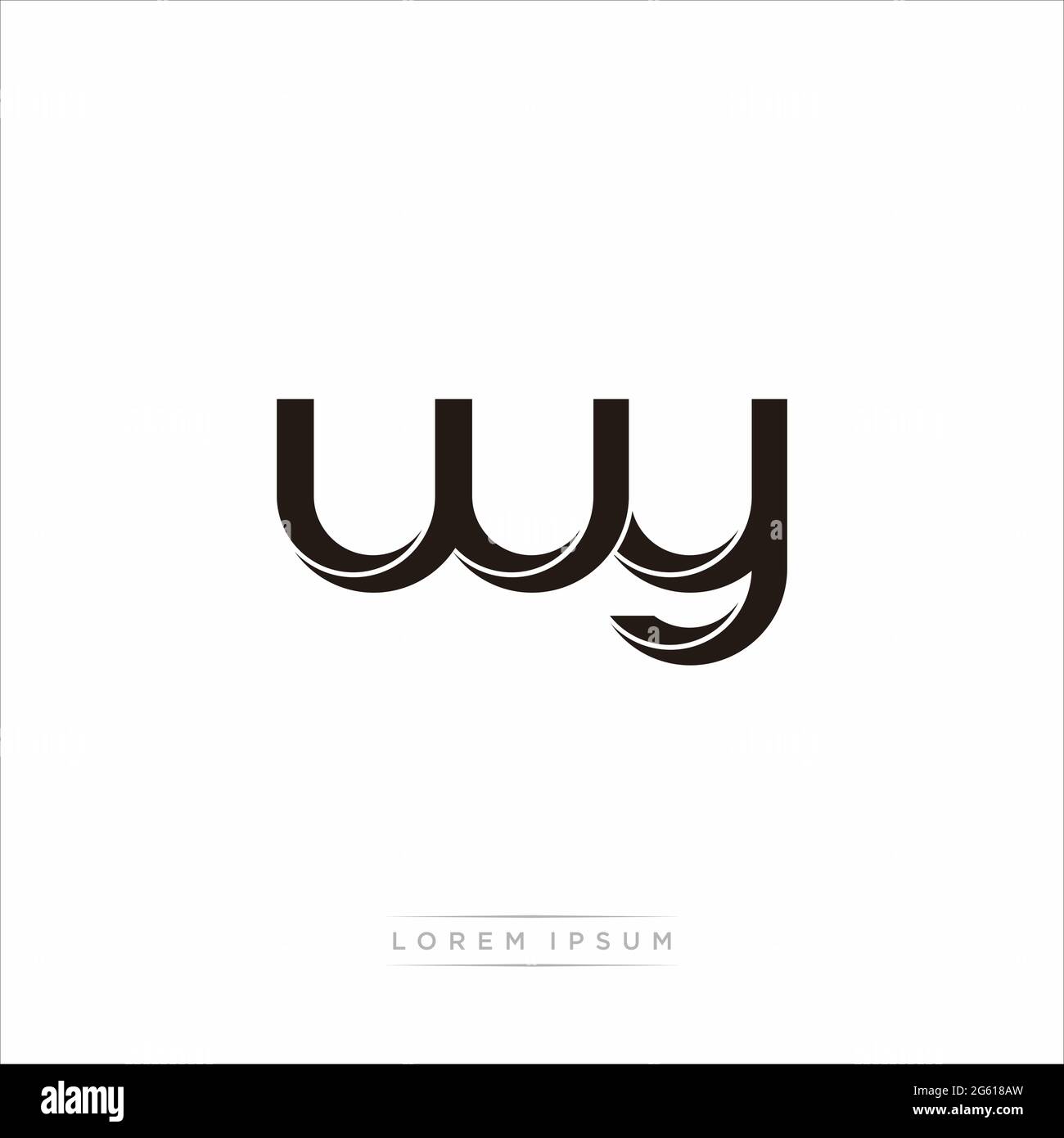 Initial Letter Split Lowercase Modern Monogram linked outline rounded logo isolated on white background Stock Vector