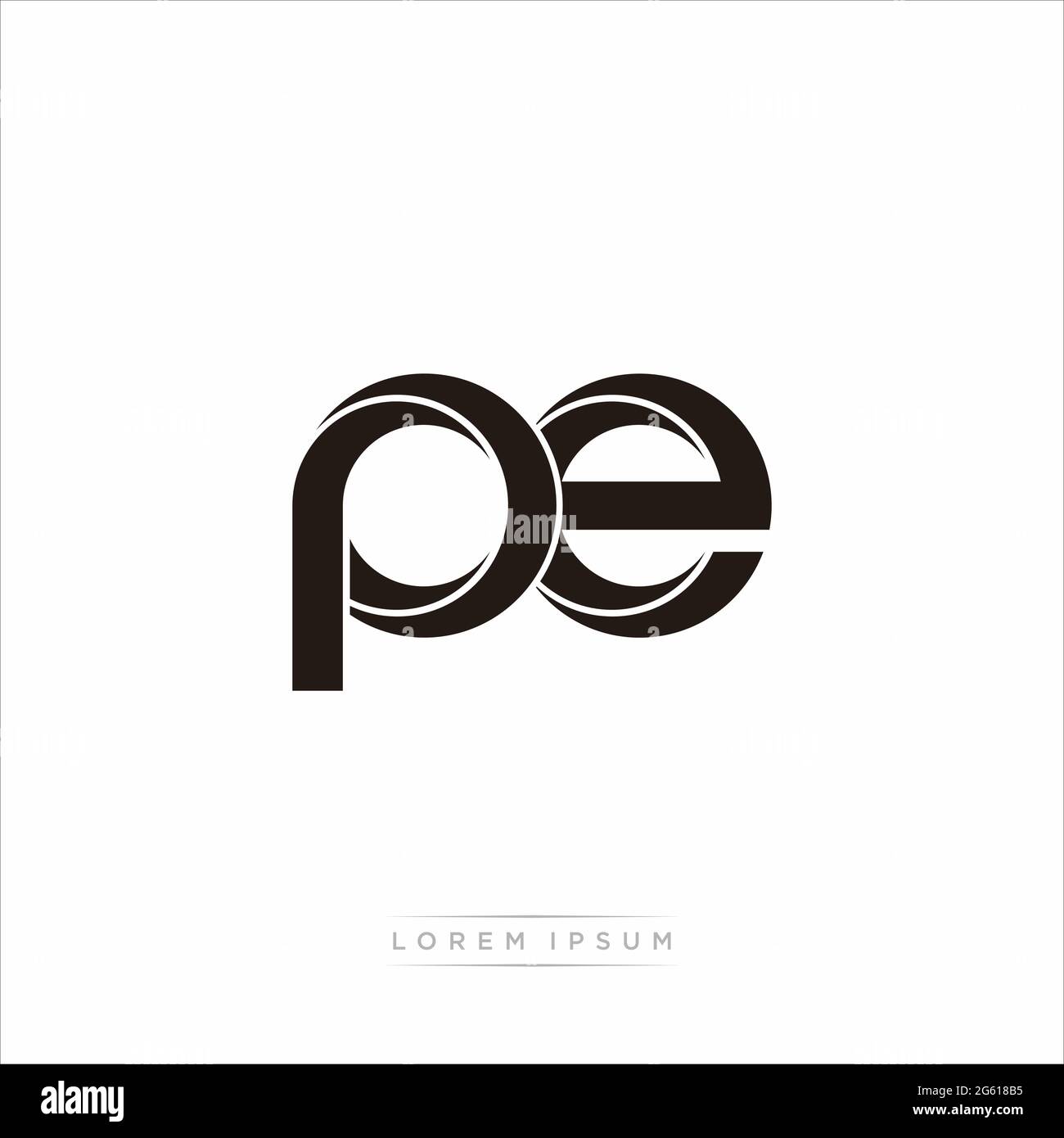 Initial Letter Split Lowercase Modern Monogram linked outline rounded logo isolated on white background Stock Vector
