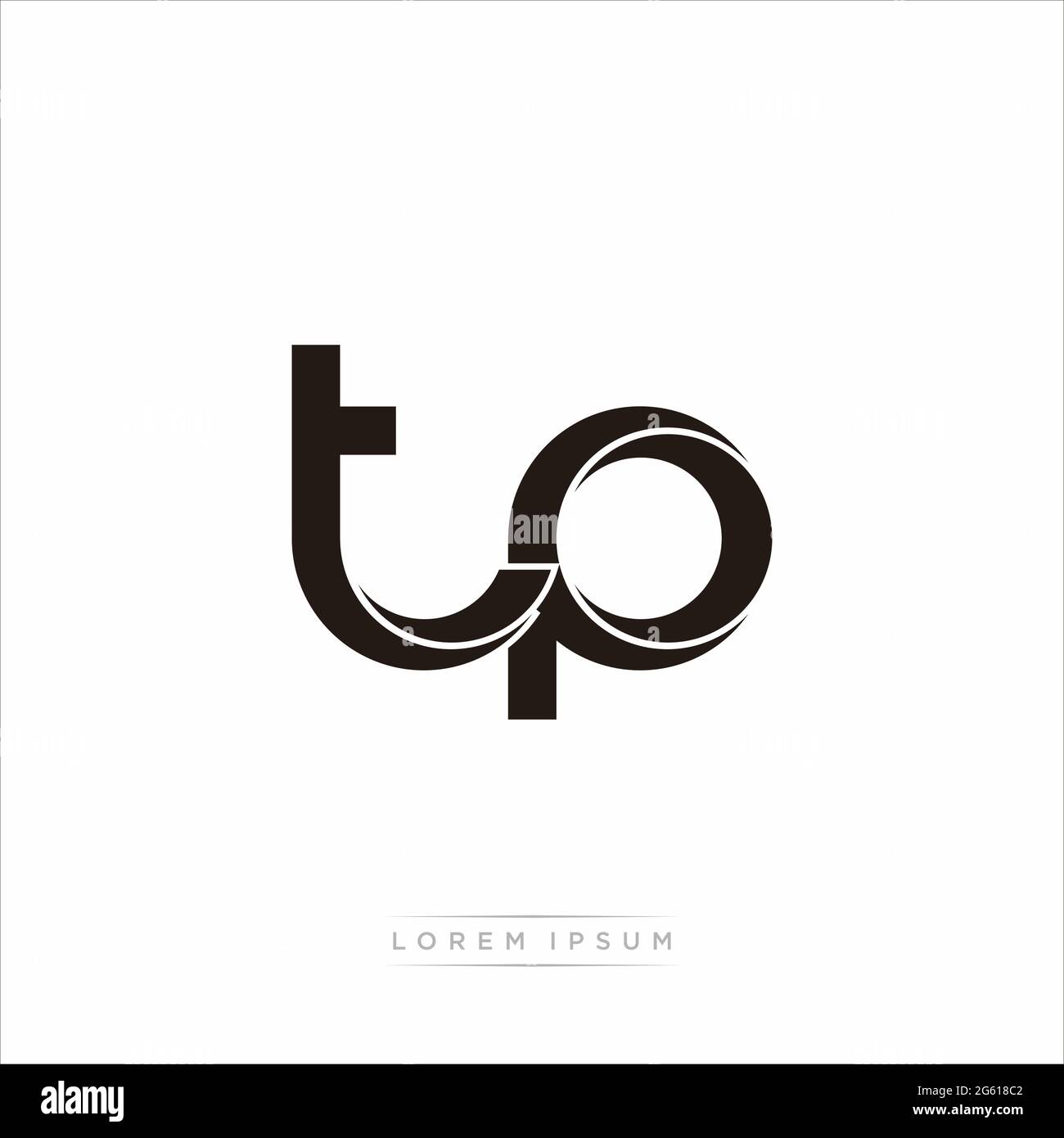 Initial Letter Split Lowercase Modern Monogram linked outline rounded logo isolated on white background Stock Vector