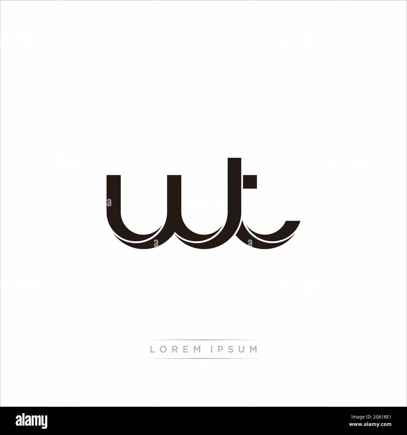 Initial Letter Split Lowercase Modern Monogram linked outline rounded logo isolated on white background Stock Vector