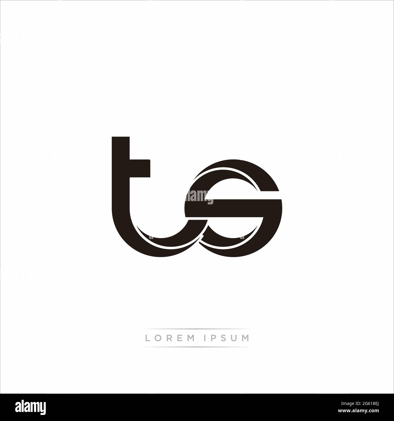 Initial Letter Split Lowercase Modern Monogram linked outline rounded logo isolated on white background Stock Vector
