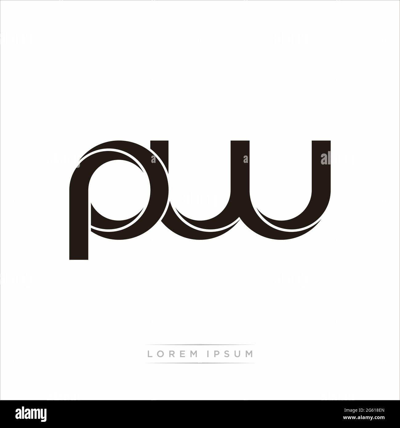 Initial Letter Split Lowercase Modern Monogram linked outline rounded logo isolated on white background Stock Vector