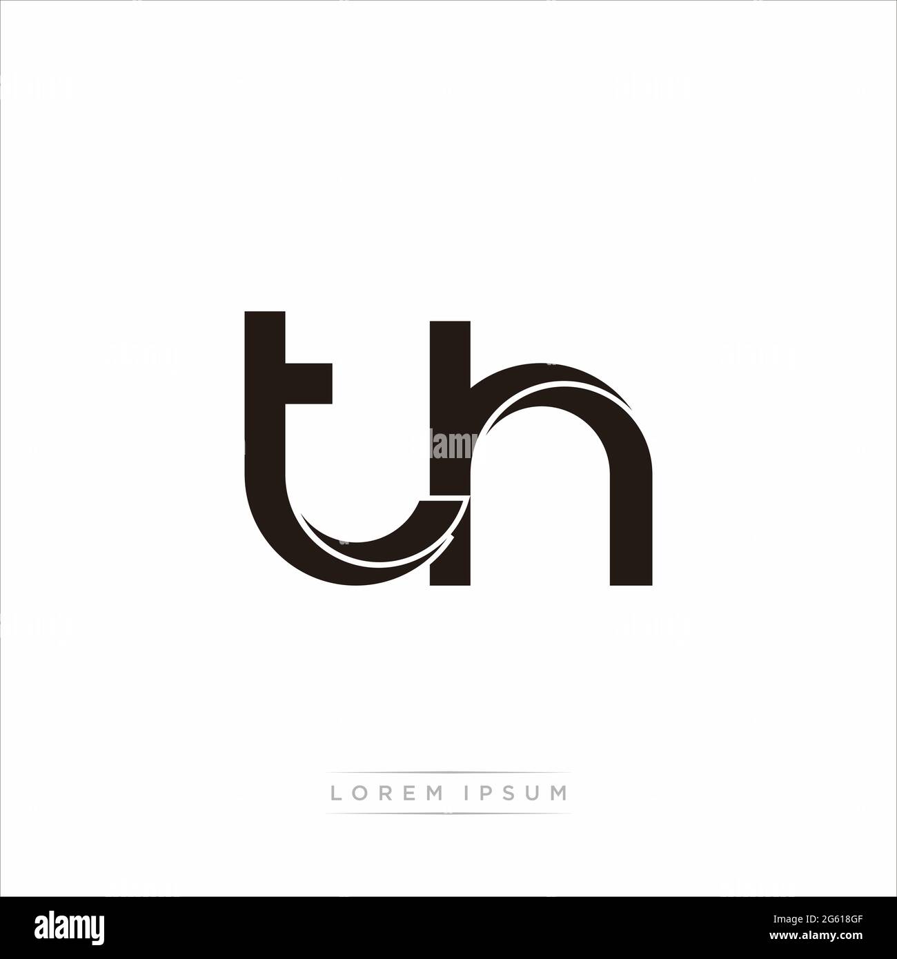 Initial Letter Split Lowercase Modern Monogram linked outline rounded logo isolated on white background Stock Vector