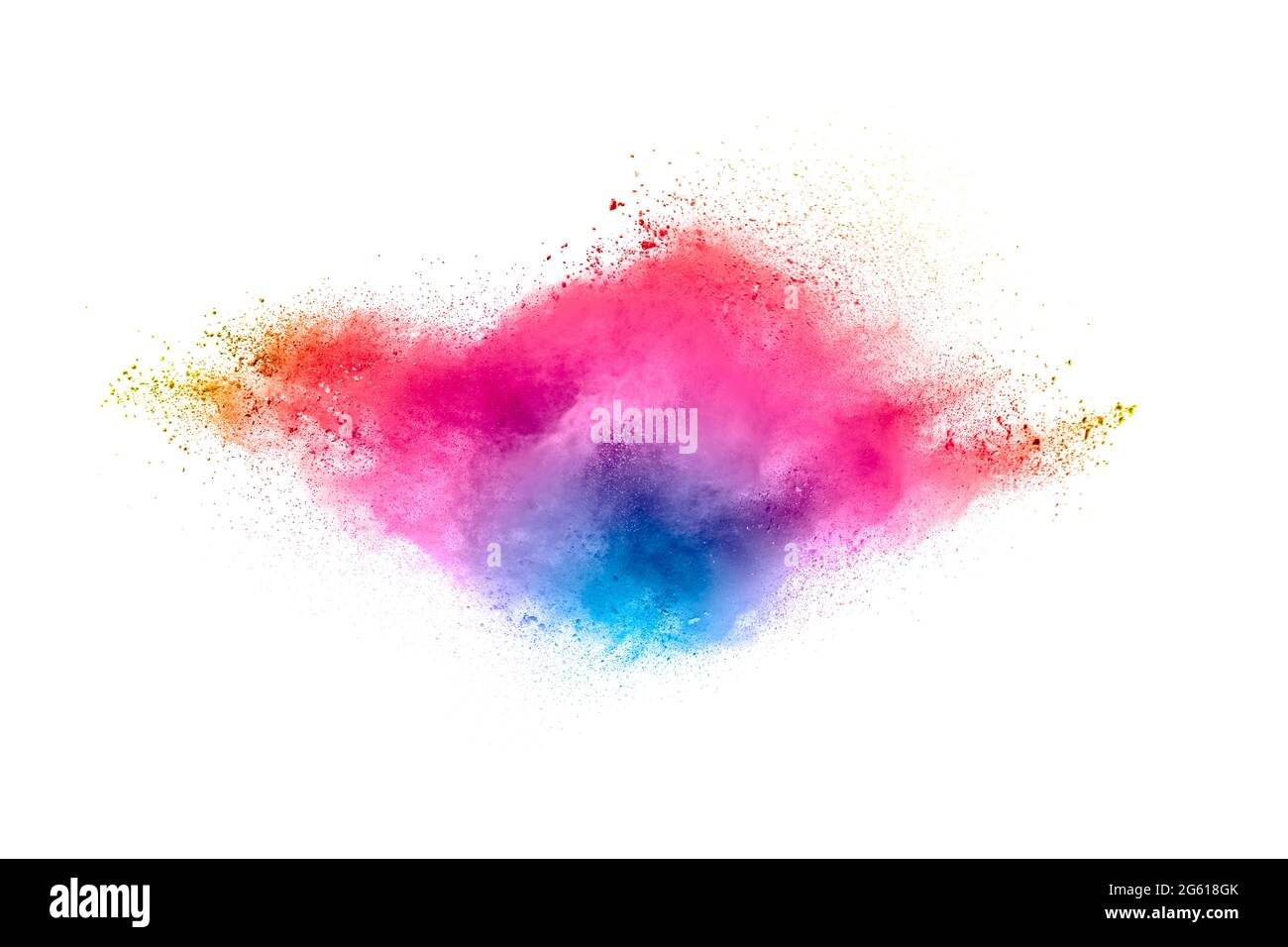 Abstract blurred motion of colorful dust particles on black background. Stock Photo