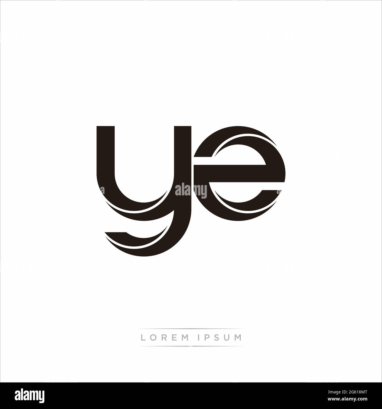 Initial Letter Split Lowercase Modern Monogram linked outline rounded logo isolated on white background Stock Vector