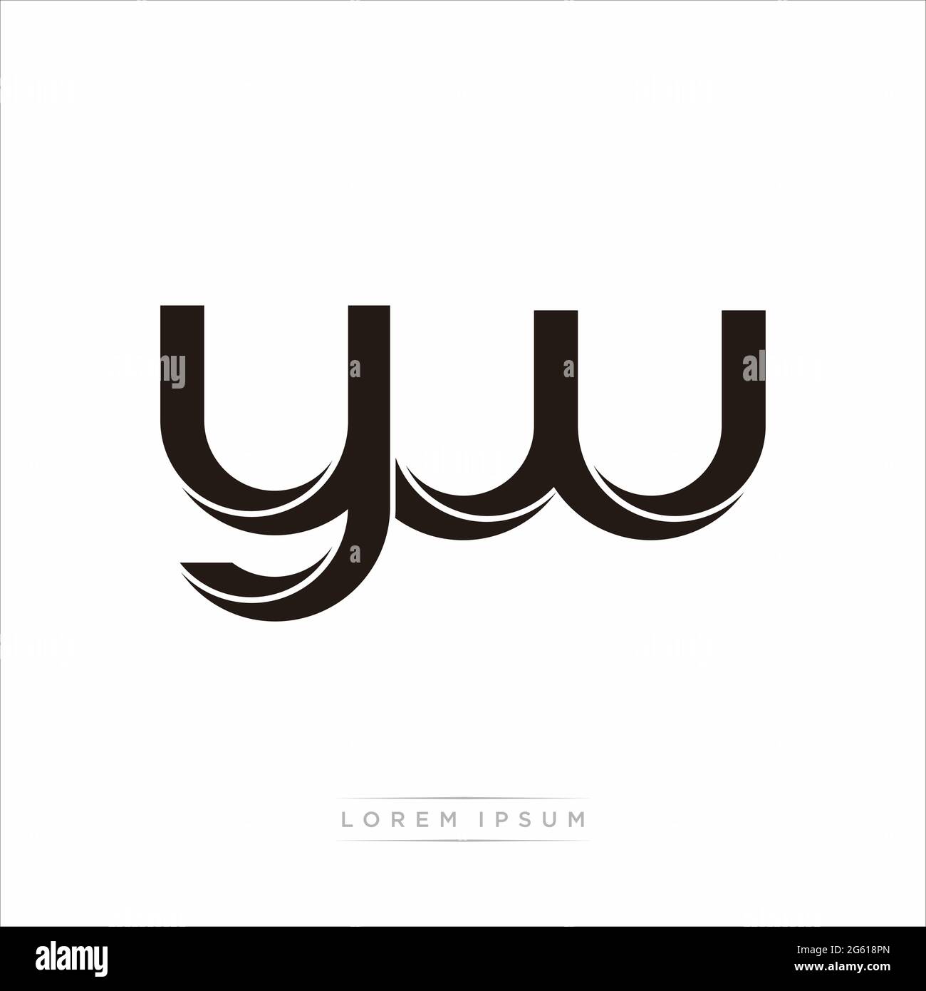 Initial Letter Split Lowercase Modern Monogram linked outline rounded logo isolated on white background Stock Vector