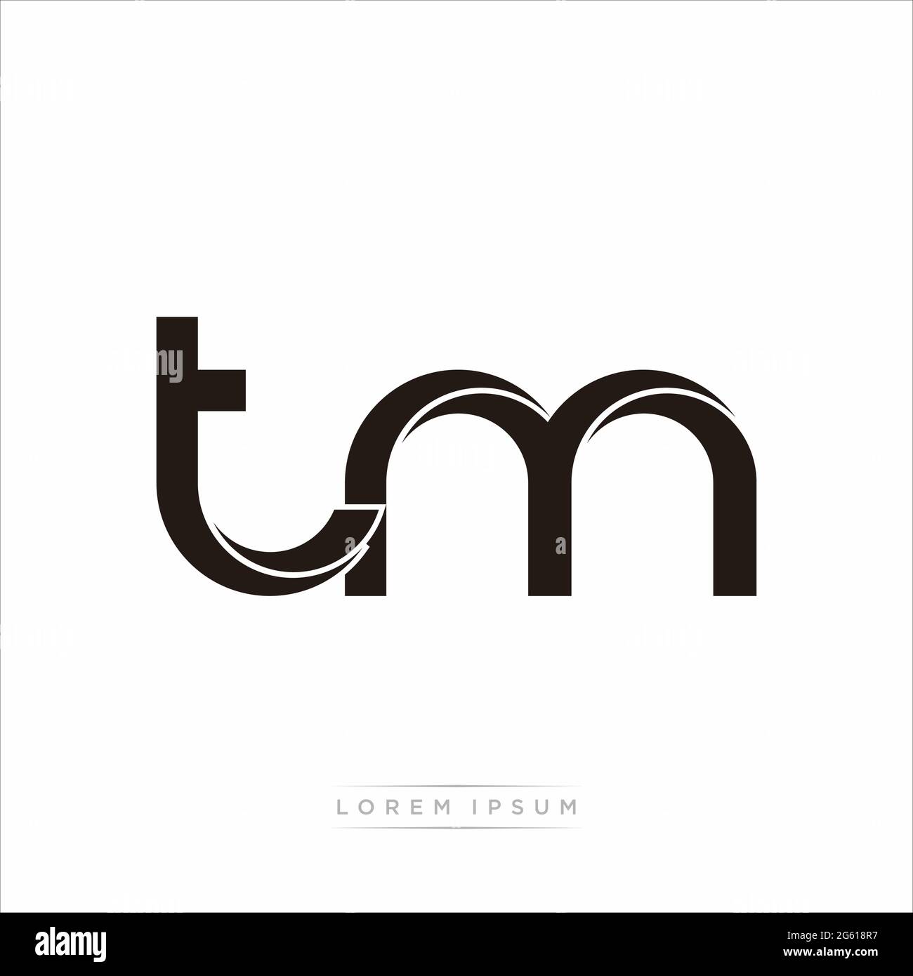Initial Letter Split Lowercase Modern Monogram linked outline rounded logo isolated on white background Stock Vector