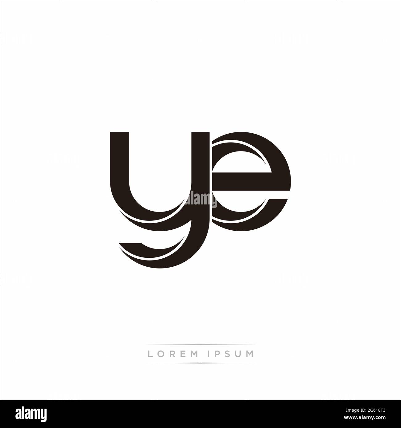 Initial Letter Split Lowercase Modern Monogram linked outline rounded logo isolated on white background Stock Vector