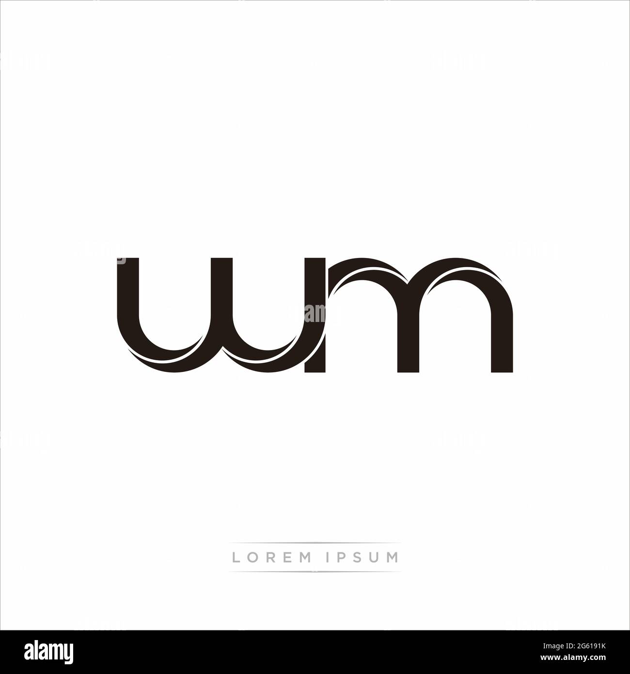 Initial Letter Split Lowercase Modern Monogram linked outline rounded logo isolated on white background Stock Vector