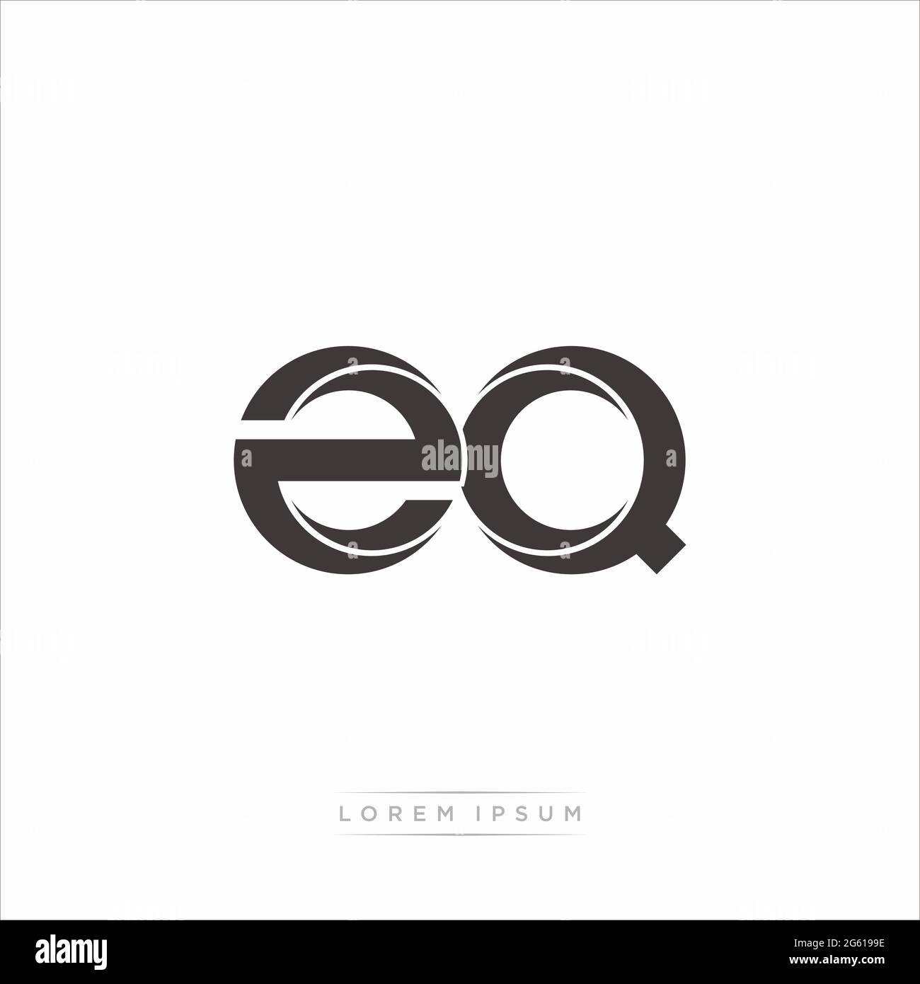 Initial Letter Split Lowercase Modern Monogram linked outline rounded logo isolated on white background Stock Vector