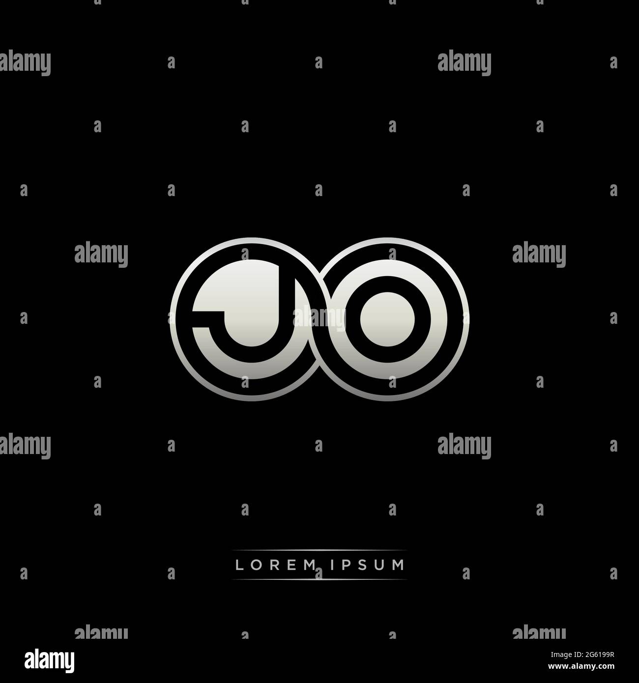 Initial letter linked circle capital monogram logo modern template gold ...