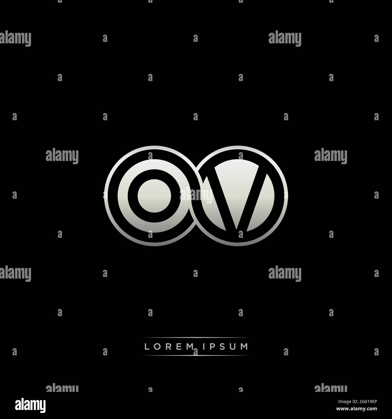 Initial letter linked circle capital monogram logo modern template gold ...