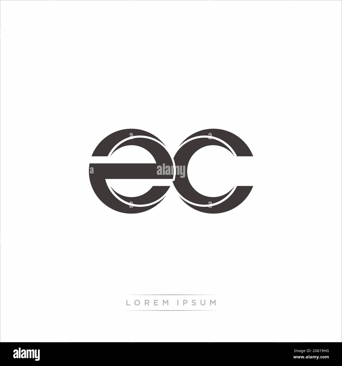 Initial Letter Split Lowercase Modern Monogram linked outline rounded logo isolated on white background Stock Vector
