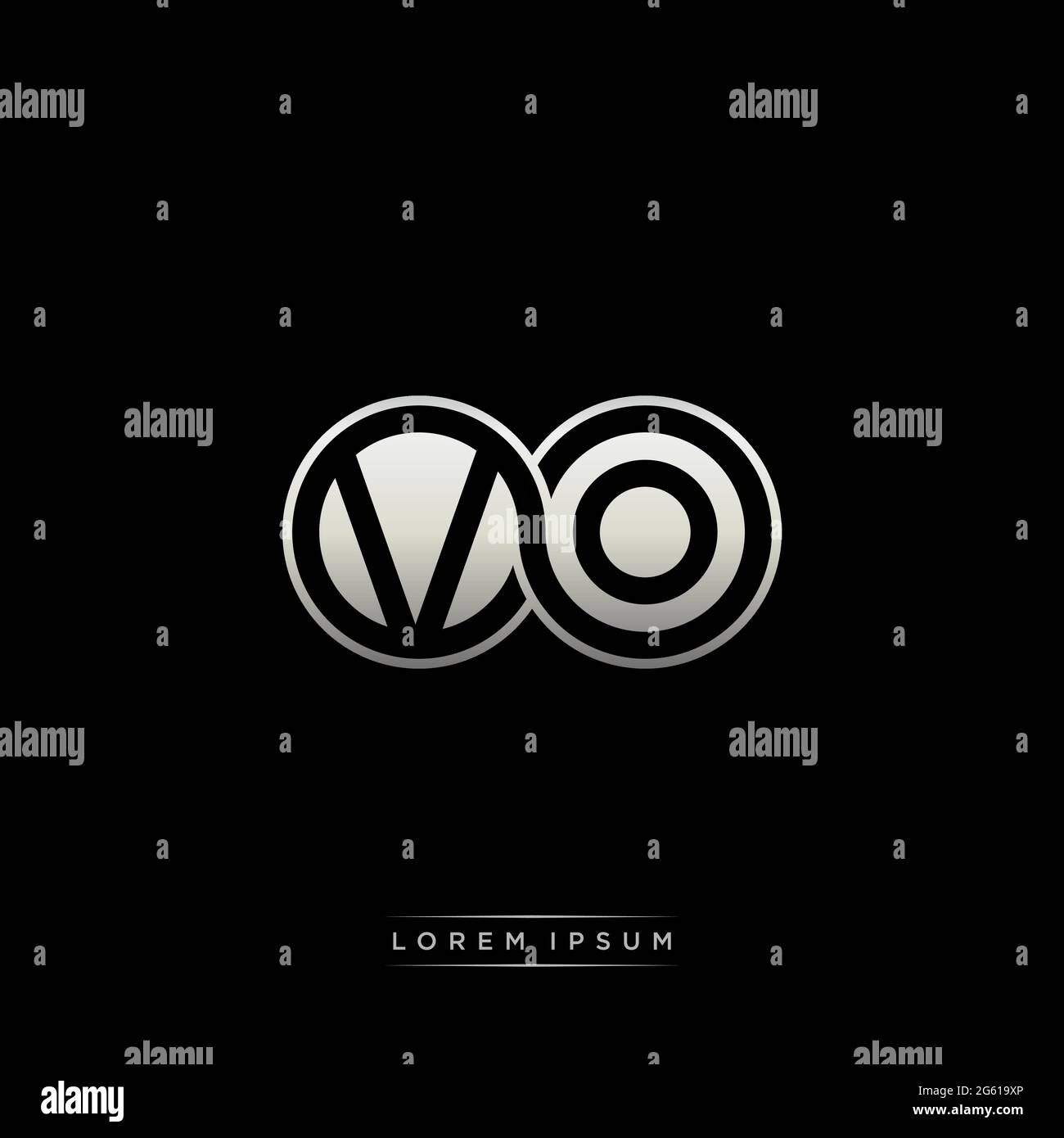 Initial letter linked circle capital monogram logo modern template gold ...