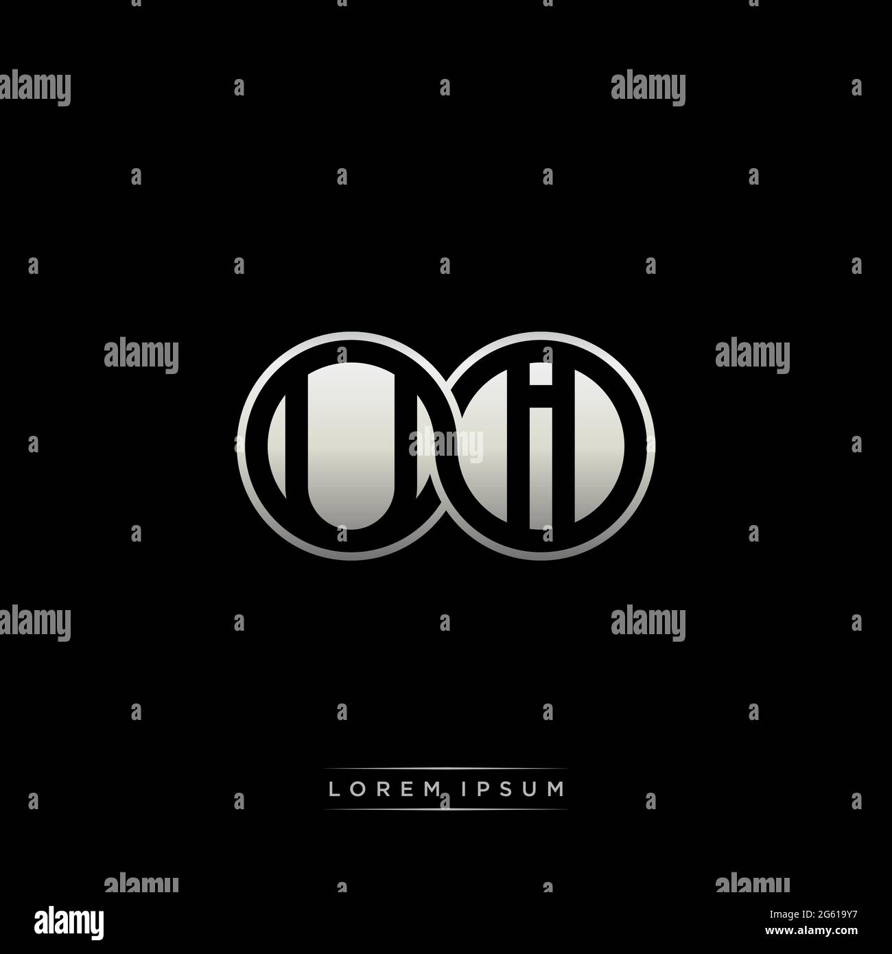 Initial letter linked circle capital monogram logo modern template gold ...