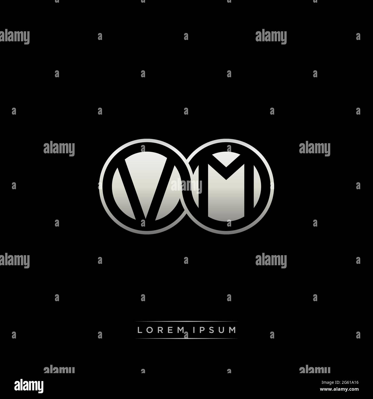 Initial letter linked circle capital monogram logo modern template gold ...