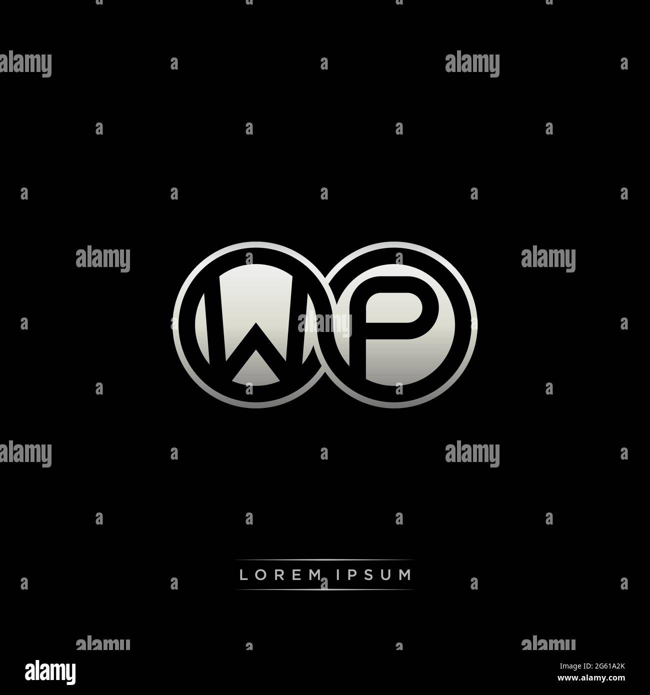 Initial letter linked circle capital monogram logo modern template gold ...