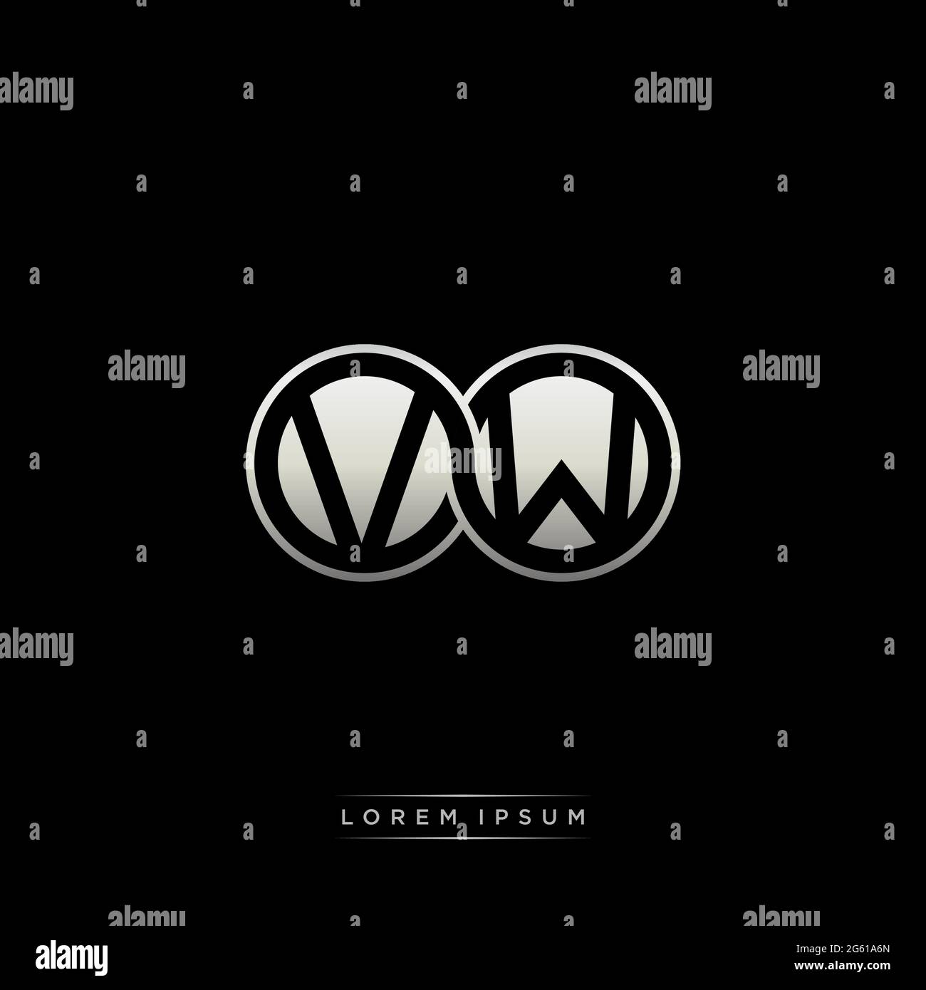 Initial letter linked circle capital monogram logo modern template gold ...