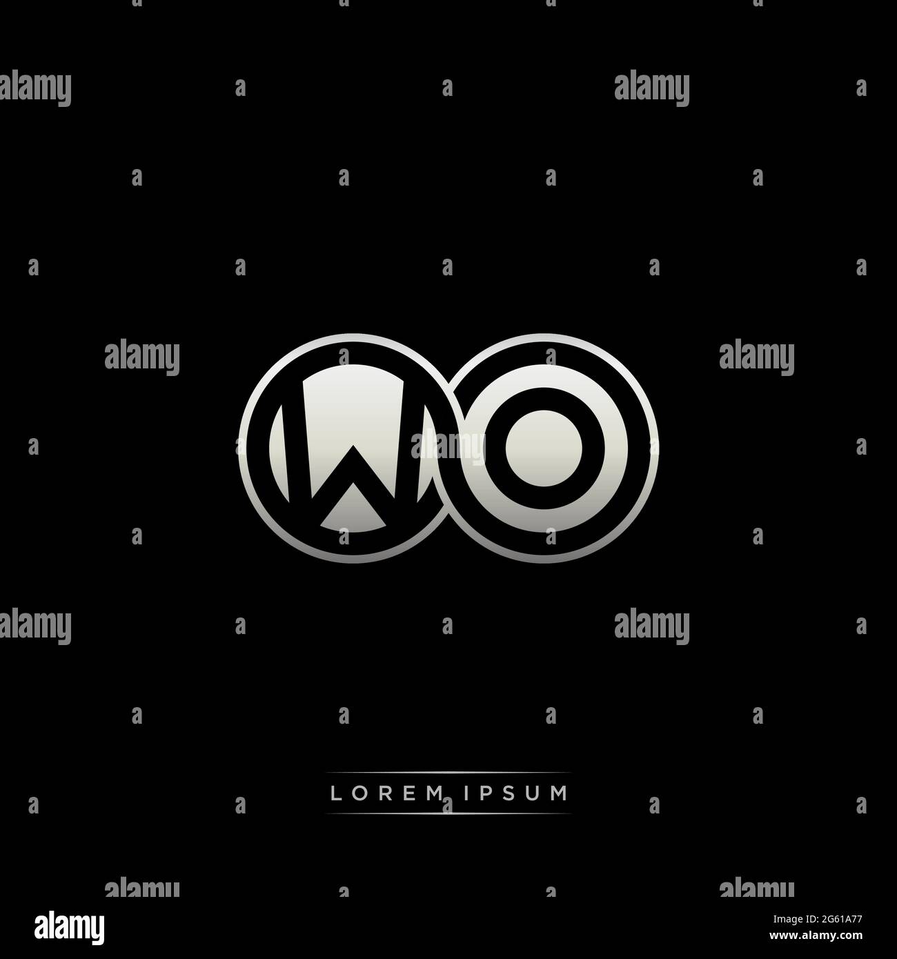 Initial letter linked circle capital monogram logo modern template gold ...