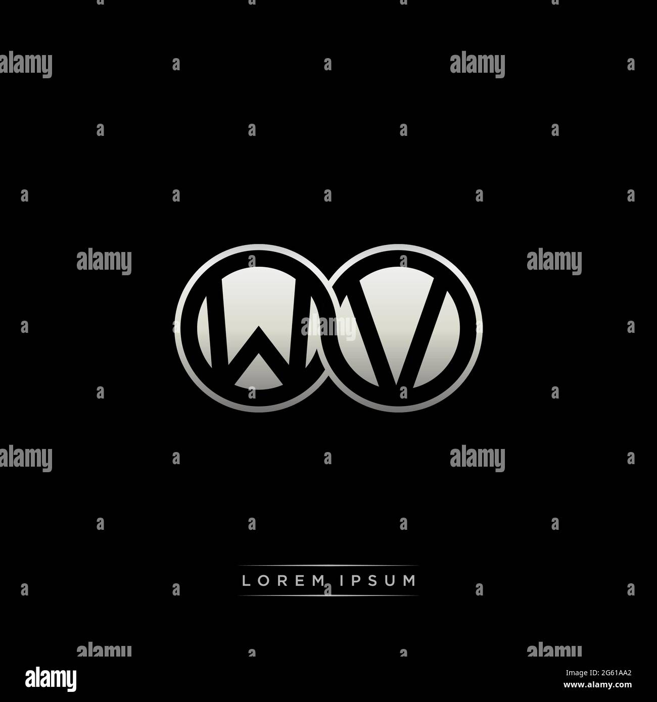 Initial letter linked circle capital monogram logo modern template gold ...