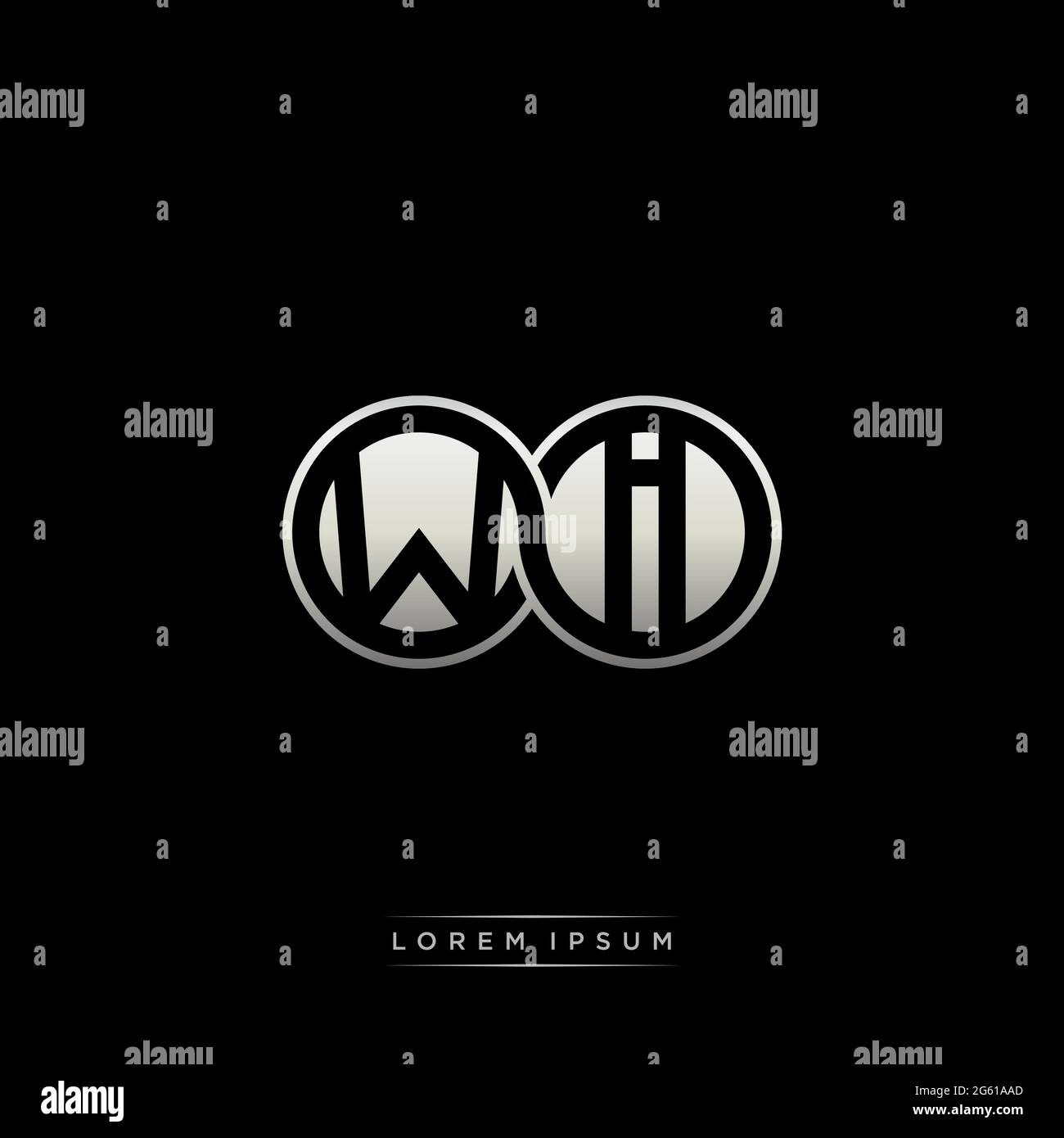 Initial letter linked circle capital monogram logo modern template gold ...