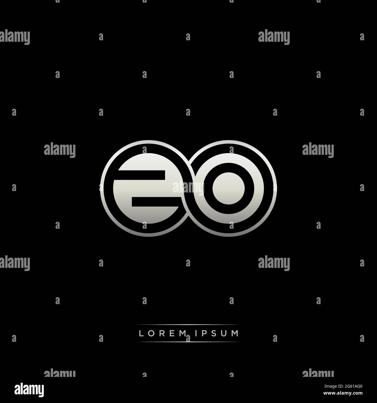 Initial letter linked circle capital monogram logo modern template gold ...