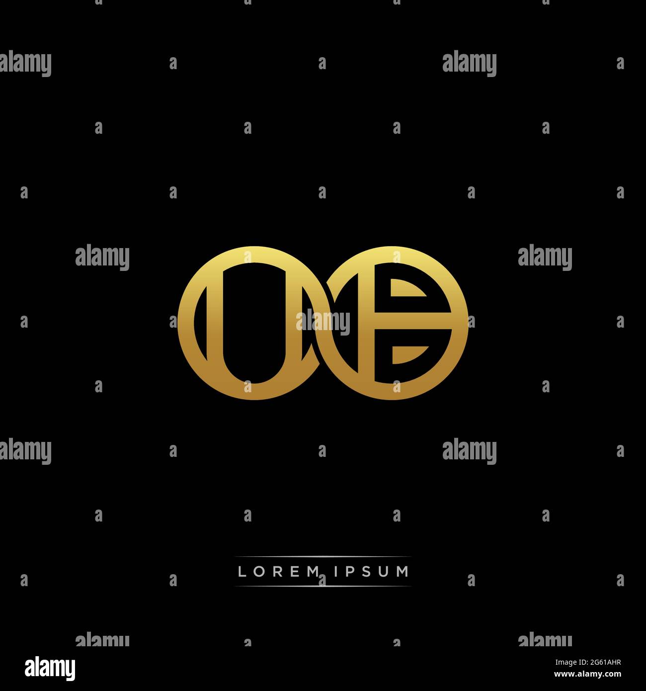 initial letter linked circle capital monogram logo modern template gold ...