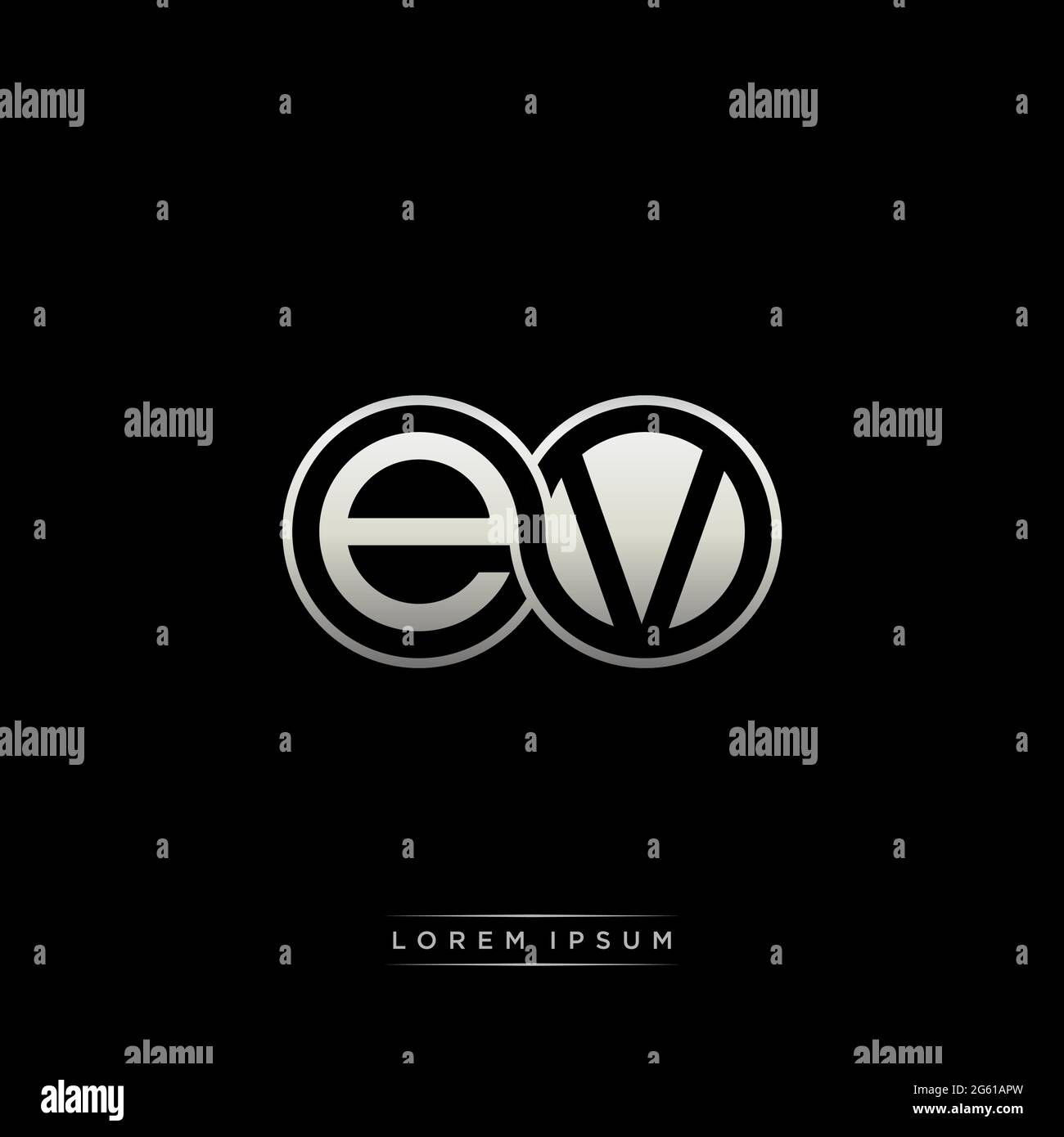 Initial letter linked circle capital monogram logo modern template gold ...