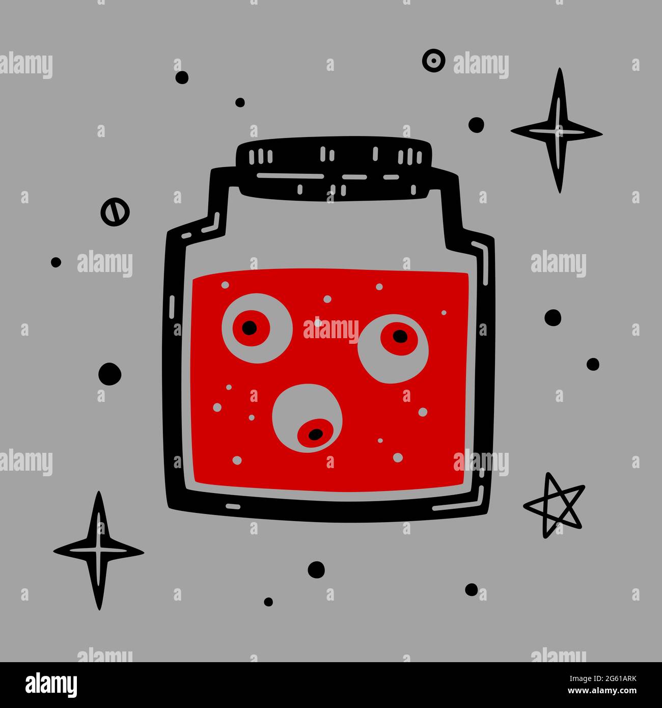 Human Eyeballs In A Glass Jar Halloween Hand Drawn Vector Illustration Human Eyeballs In A Glass Jar Halloween Hand Drawn Vector Illustration Isolated On Grey Background 2G61ARK