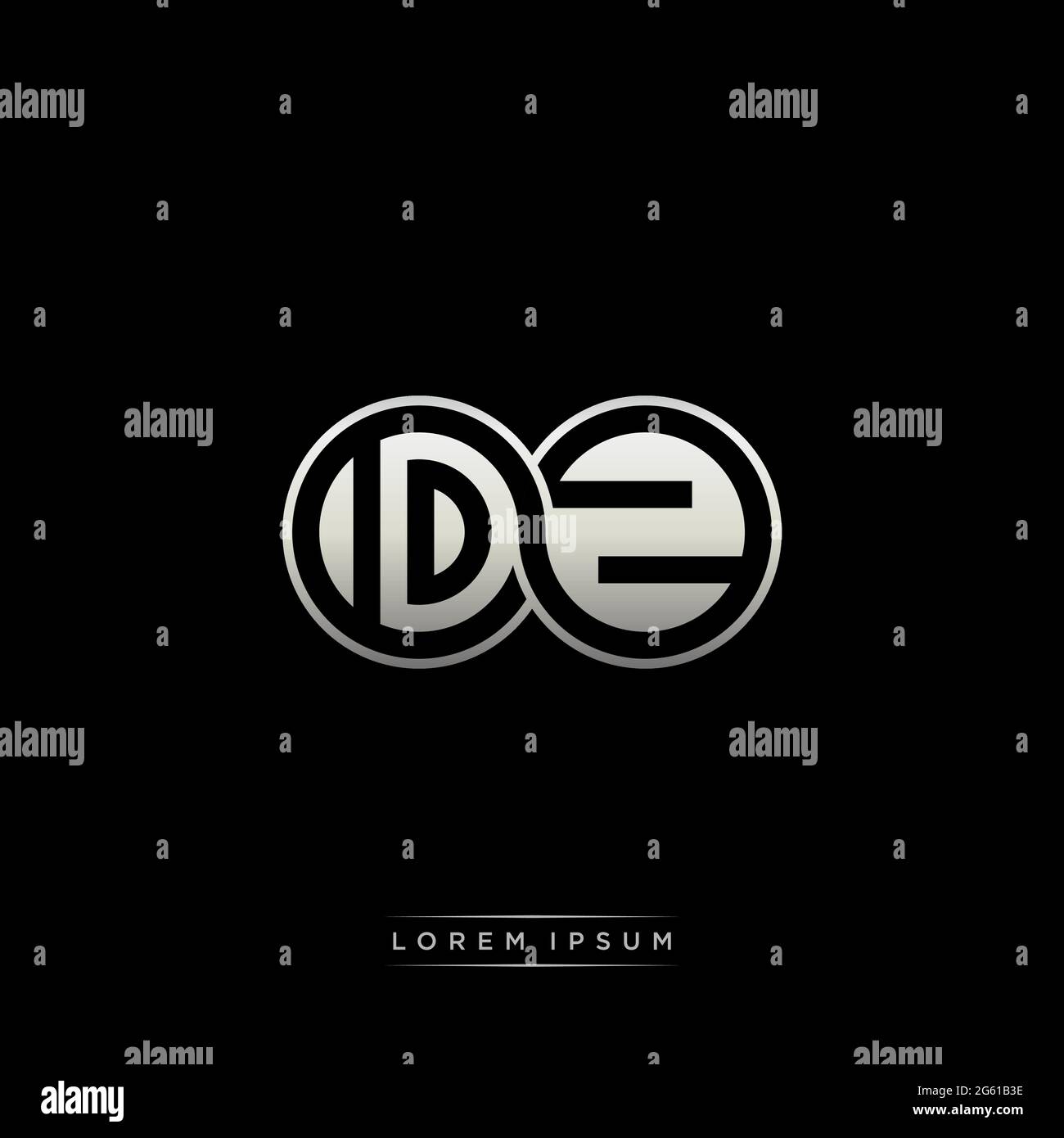 Initial letter linked circle capital monogram logo modern template gold ...