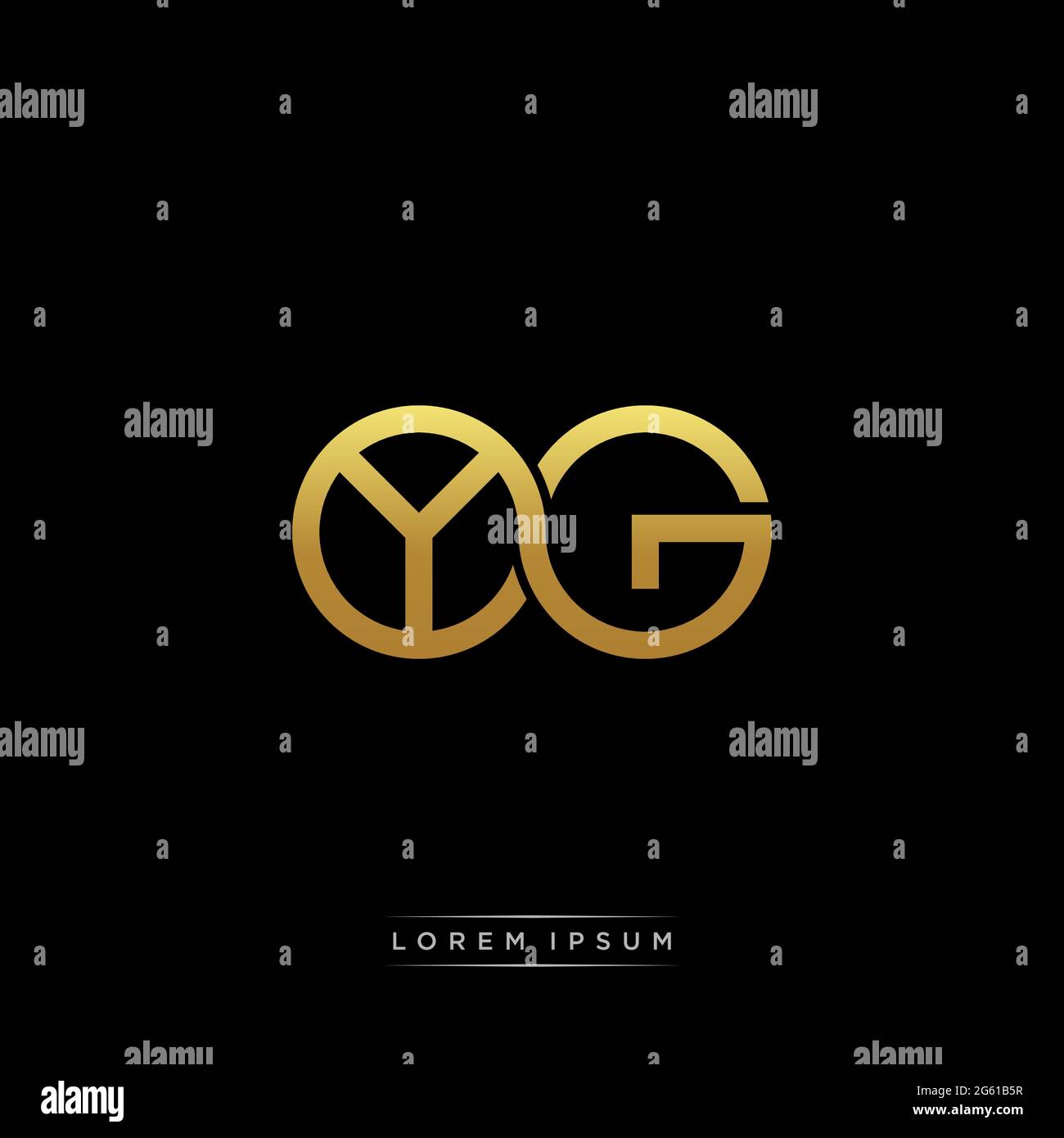 initial letter linked circle capital monogram logo modern template gold ...