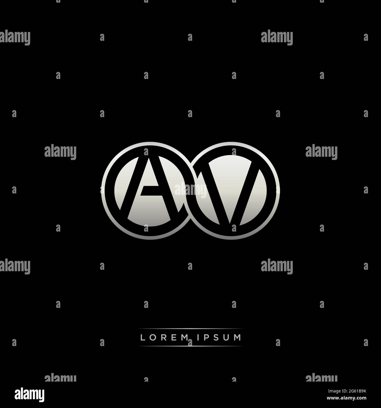 Initial letter linked circle capital monogram logo modern template gold ...