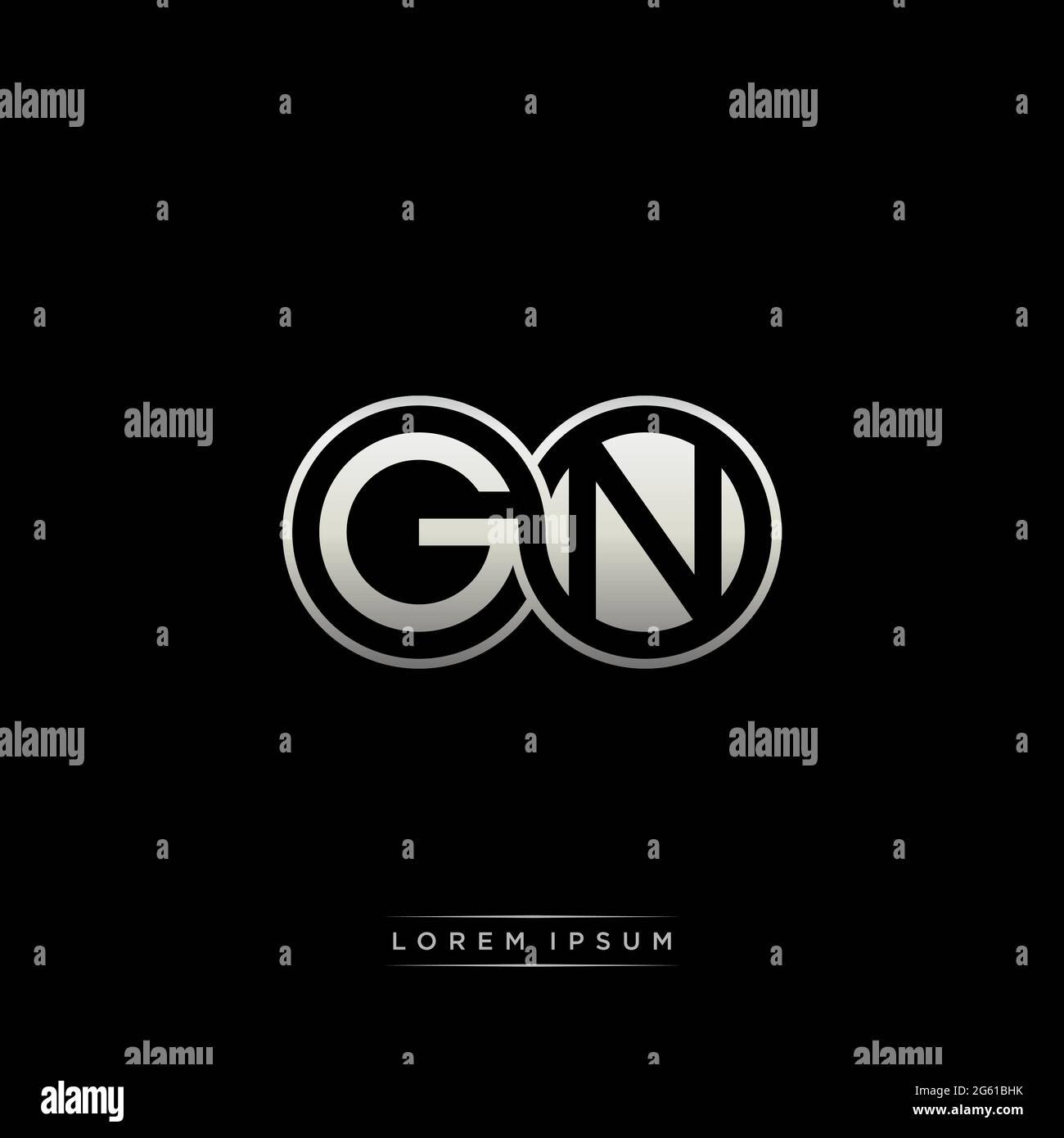 Initial letter linked circle capital monogram logo modern template gold ...