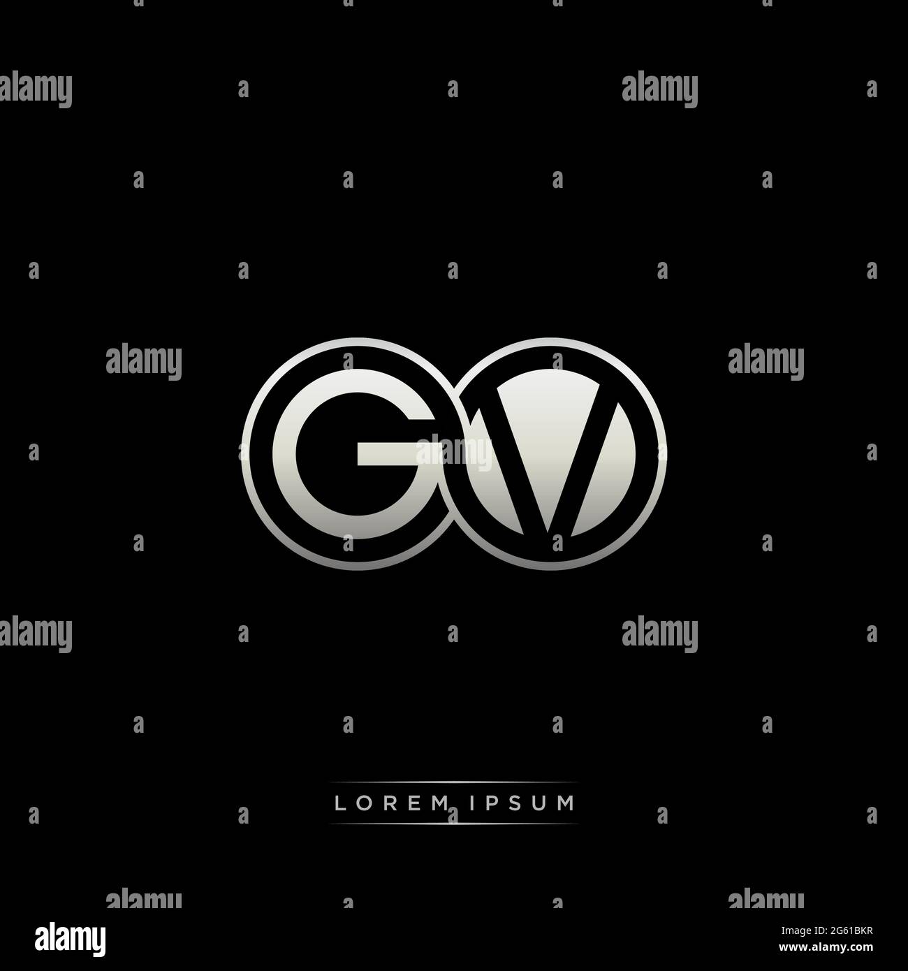 Initial letter linked circle capital monogram logo modern template gold ...