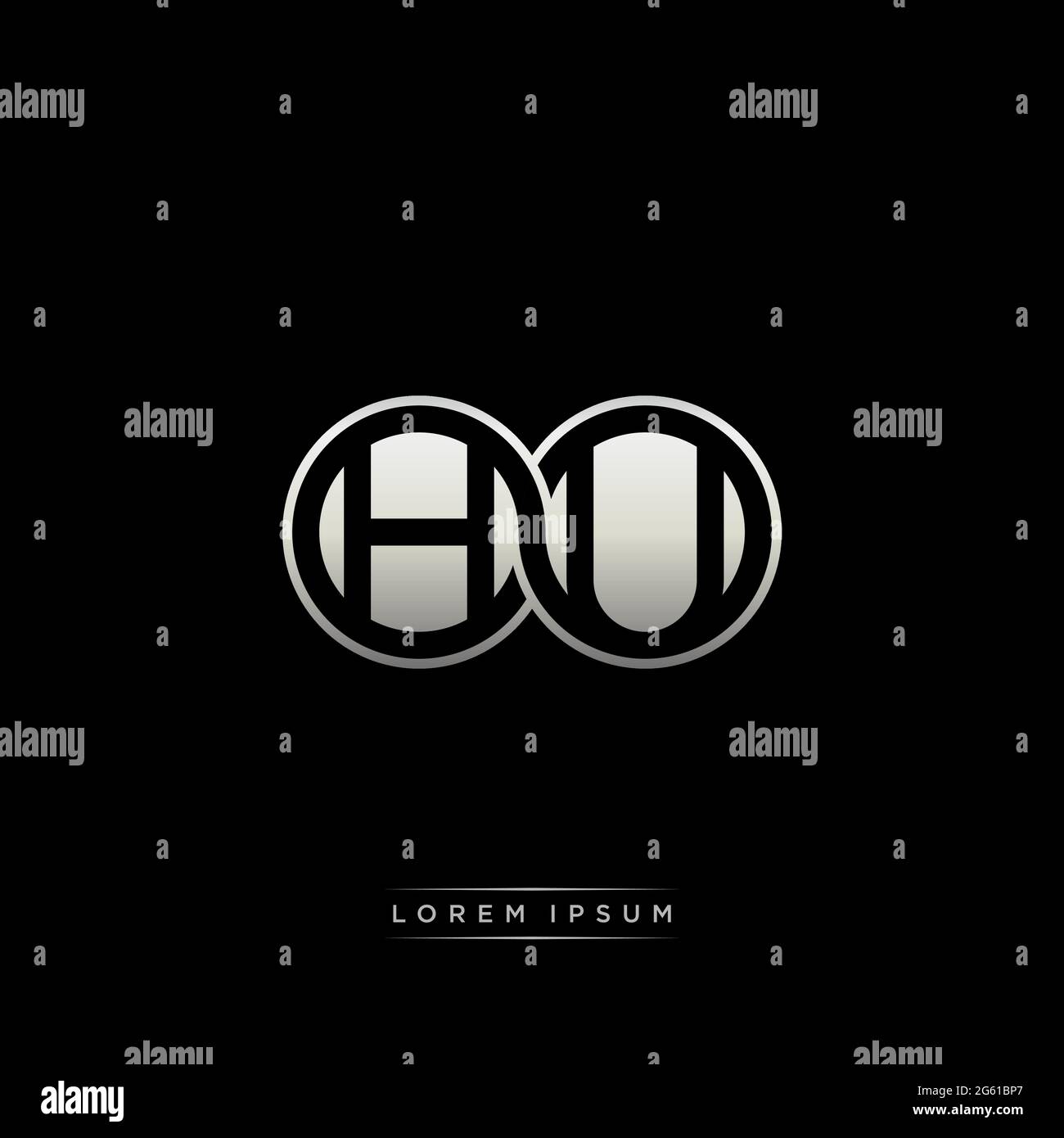 Initial letter linked circle capital monogram logo modern template gold ...
