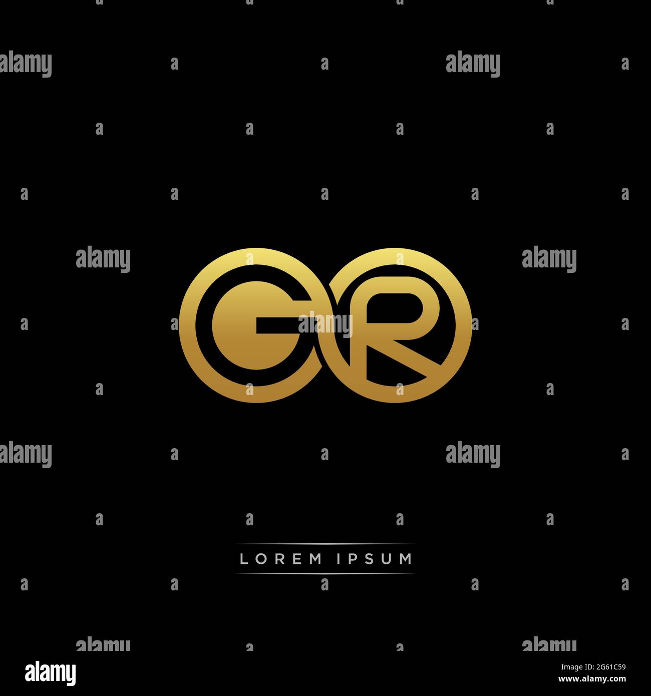 initial letter linked circle capital monogram logo modern template gold ...