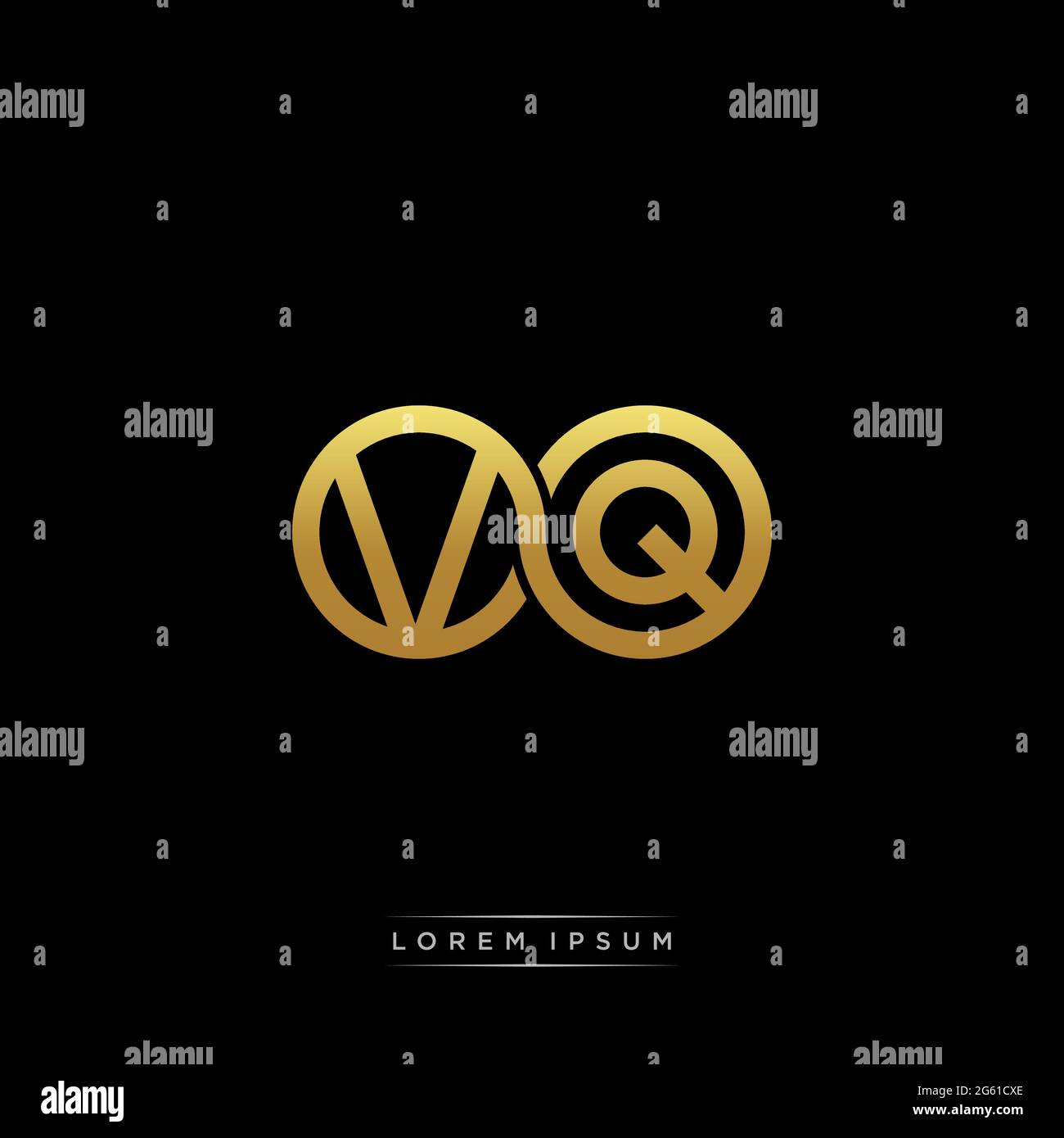 initial letter linked circle capital monogram logo modern template gold ...