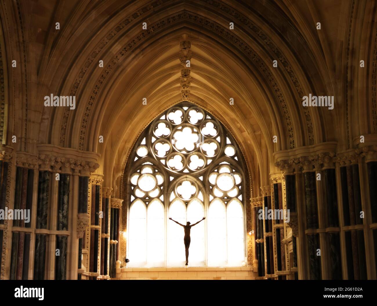 Christ Statue Silhouette in Chapel Window Stock Photo - Alamy