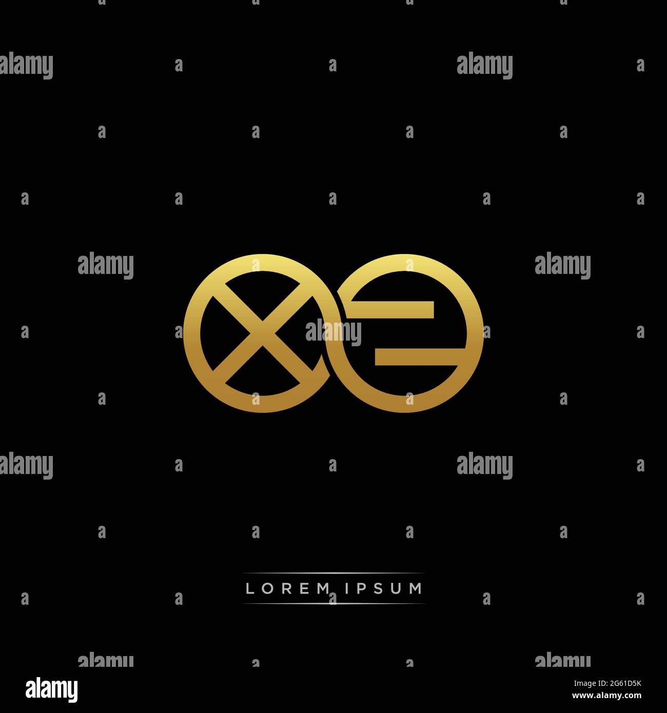 initial letter linked circle capital monogram logo modern template gold ...