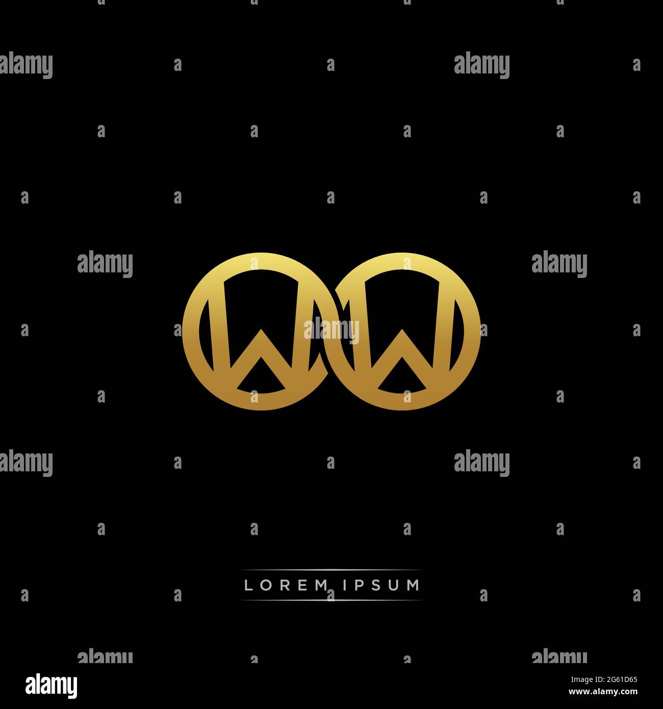 initial letter linked circle capital monogram logo modern template gold ...