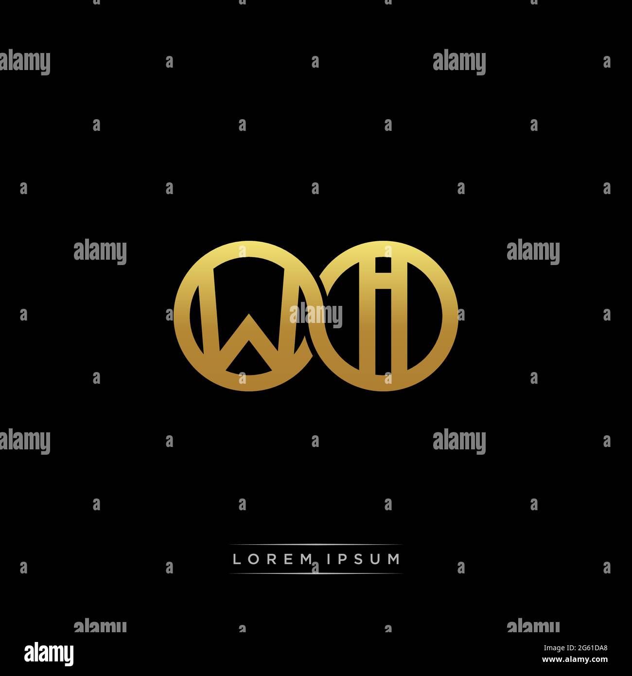 initial letter linked circle capital monogram logo modern template gold ...