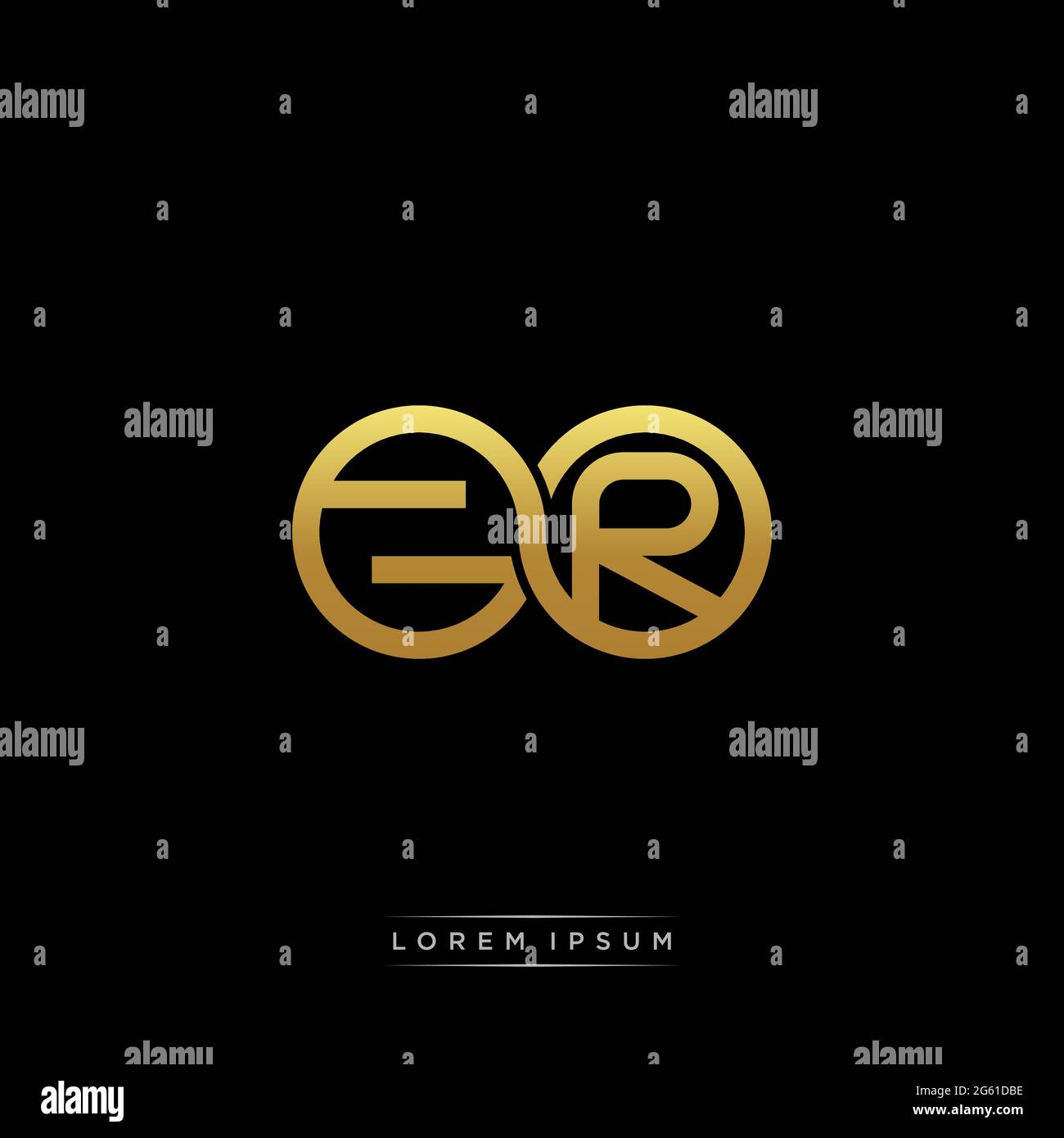 initial letter linked circle capital monogram logo modern template gold ...