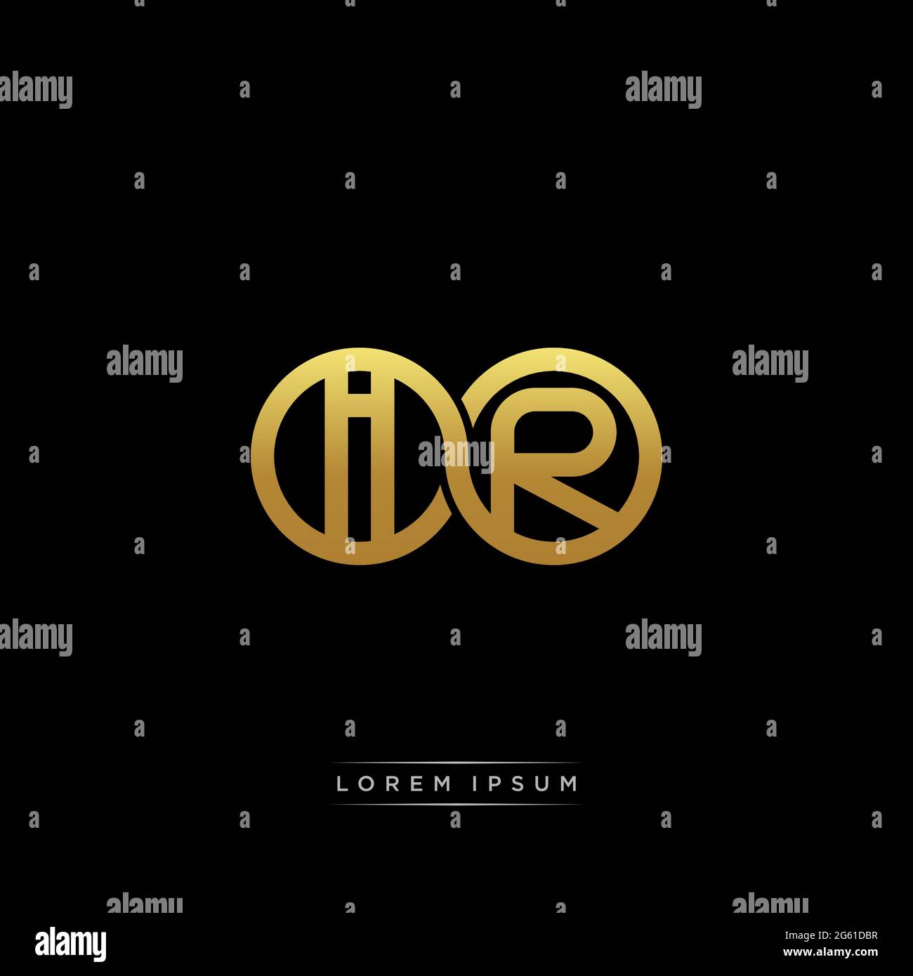 initial letter linked circle capital monogram logo modern template gold ...