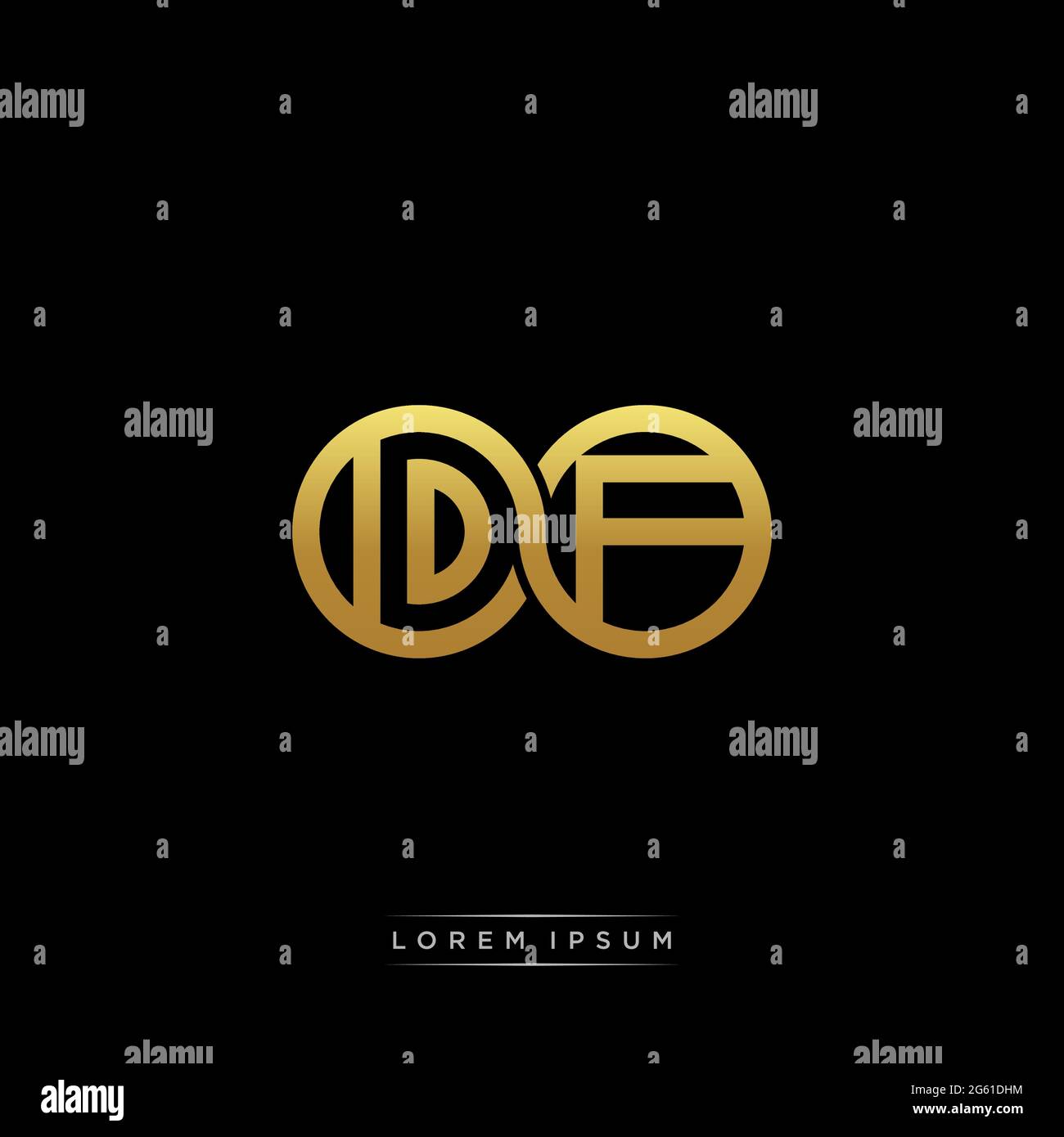 initial letter linked circle capital monogram logo modern template gold ...