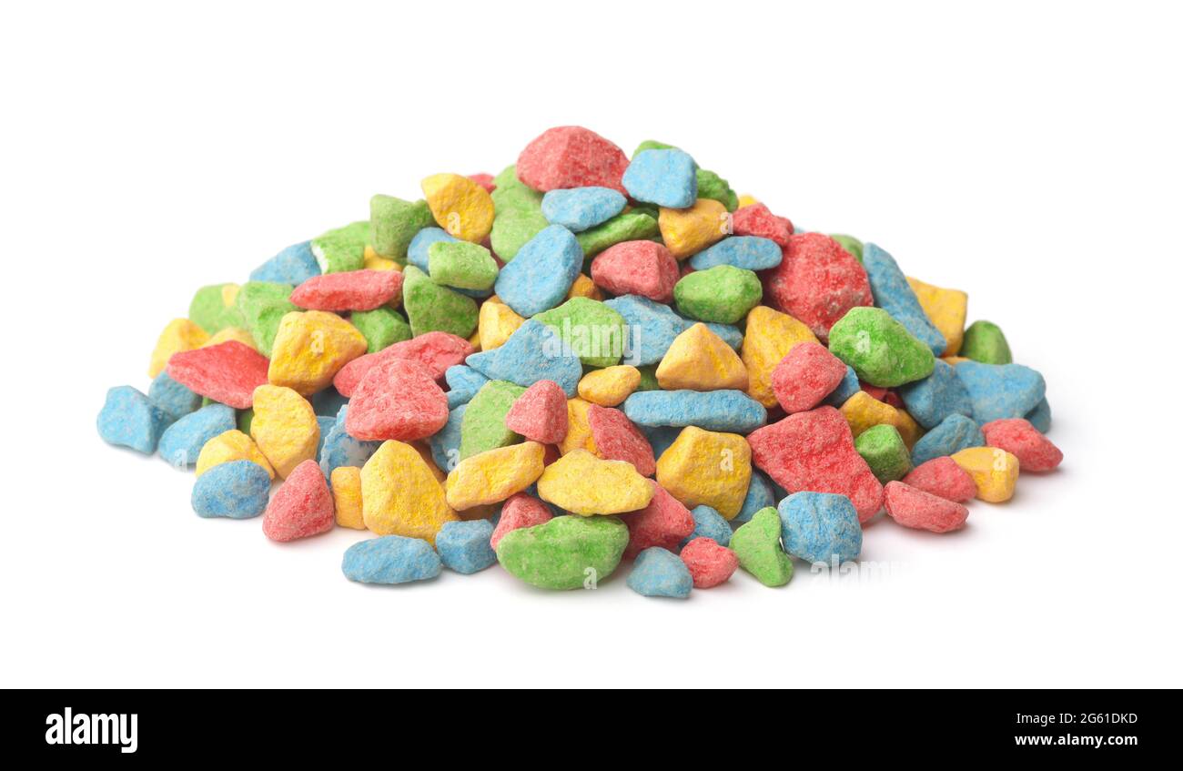 Pile of colorful decorative gravel isolated on white Stock Photo - Alamy