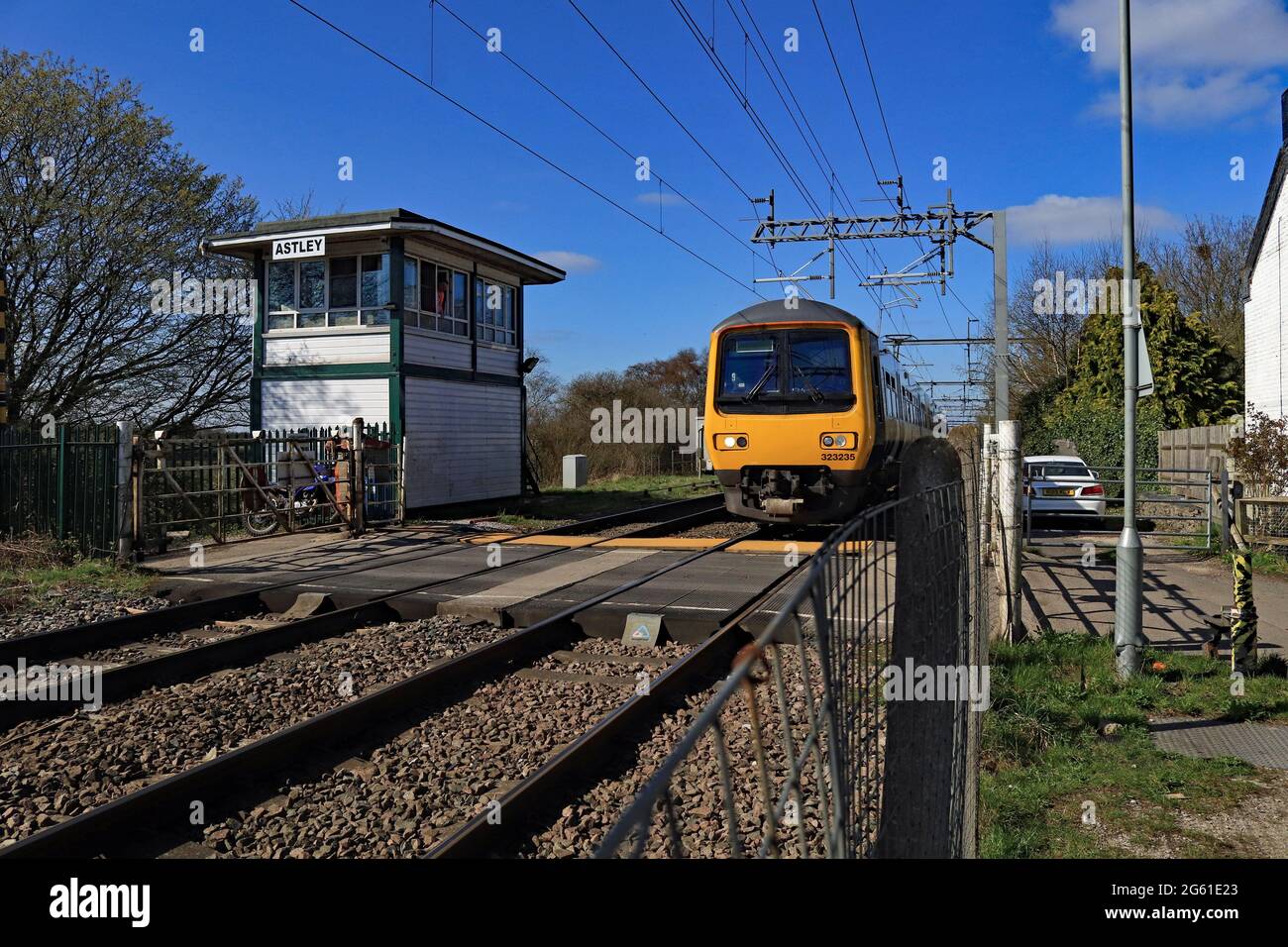 Astley signal box and level crossing between Liverpool and Manchester